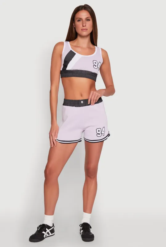 94 Graphic Denim Trim Shorts sold by Rainbow