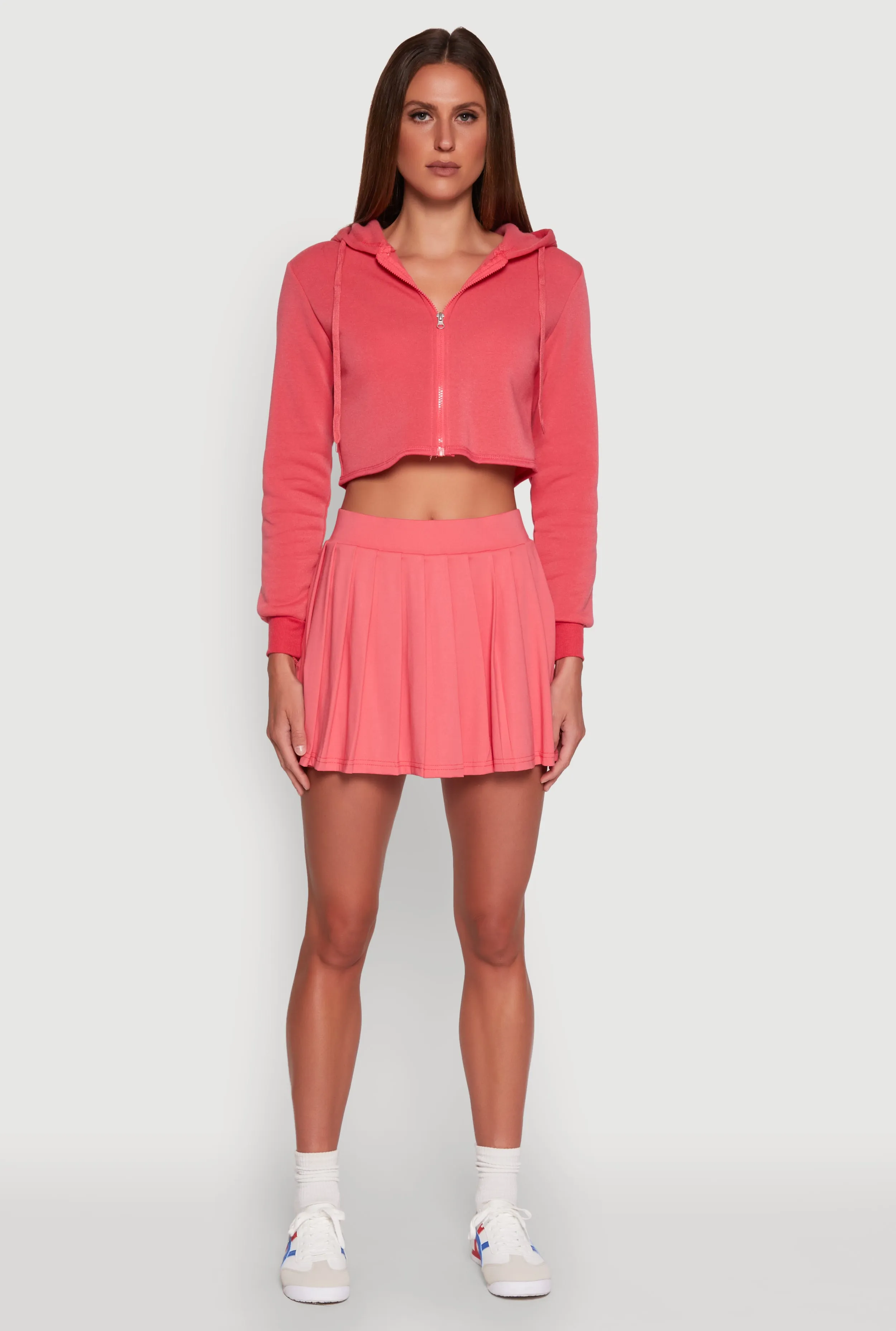 Zip Front Cropped Hoodie sold by Rainbow