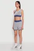 94 Graphic Denim Trim Crop Top sold by Rainbow