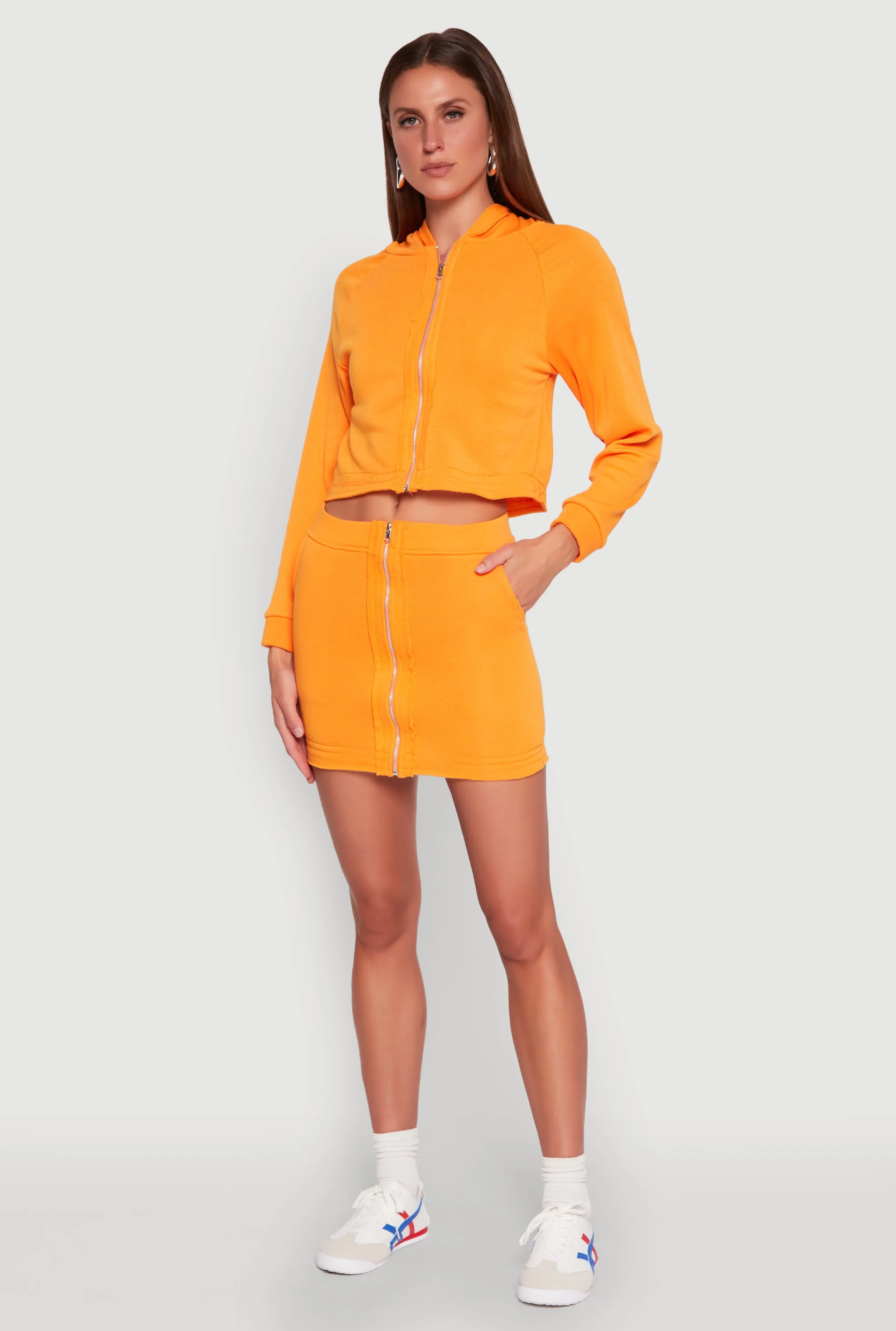 Fleece Lined Rib Knit Zip Front Sweatshirt sold by Rainbow product image thumbnail 2