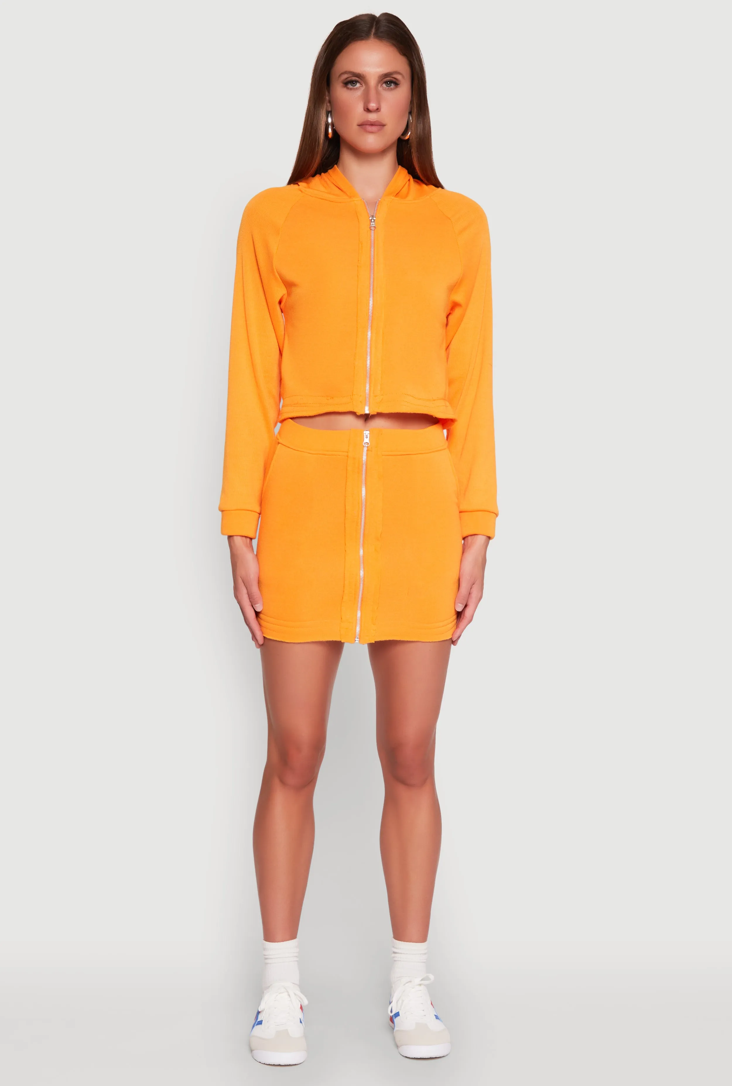 Fleece Lined Rib Knit Zip Front Sweatshirt sold by Rainbow product image thumbnail 3