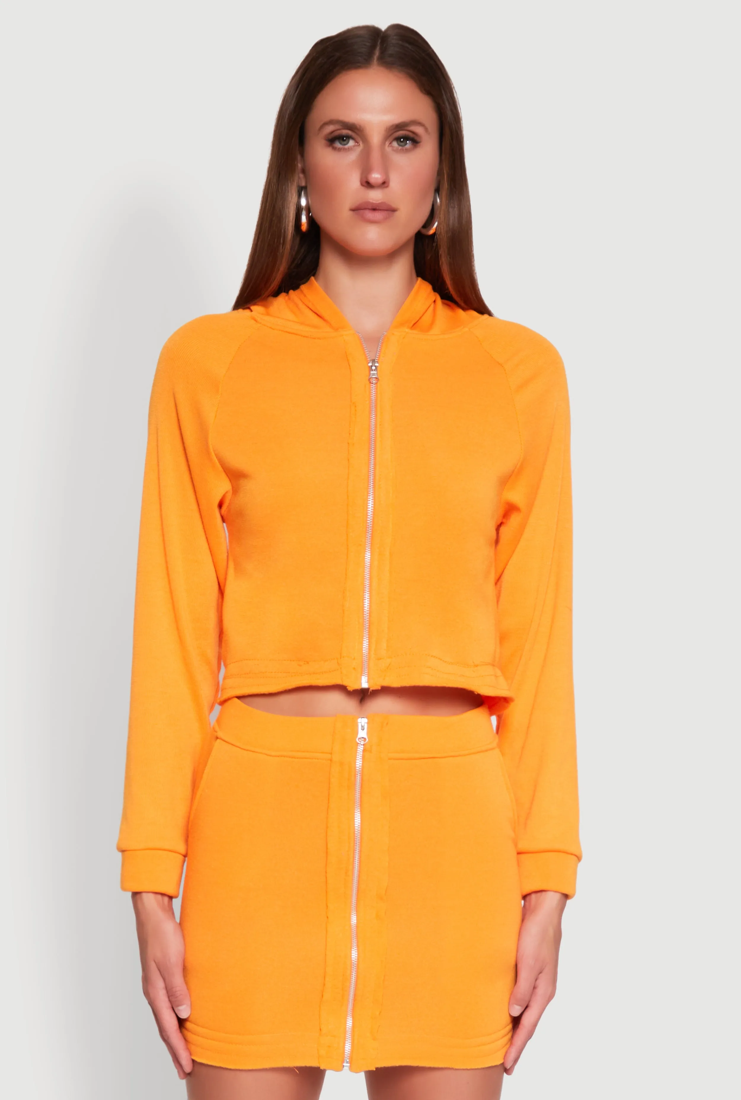 Fleece Lined Rib Knit Zip Front Sweatshirt sold by Rainbow