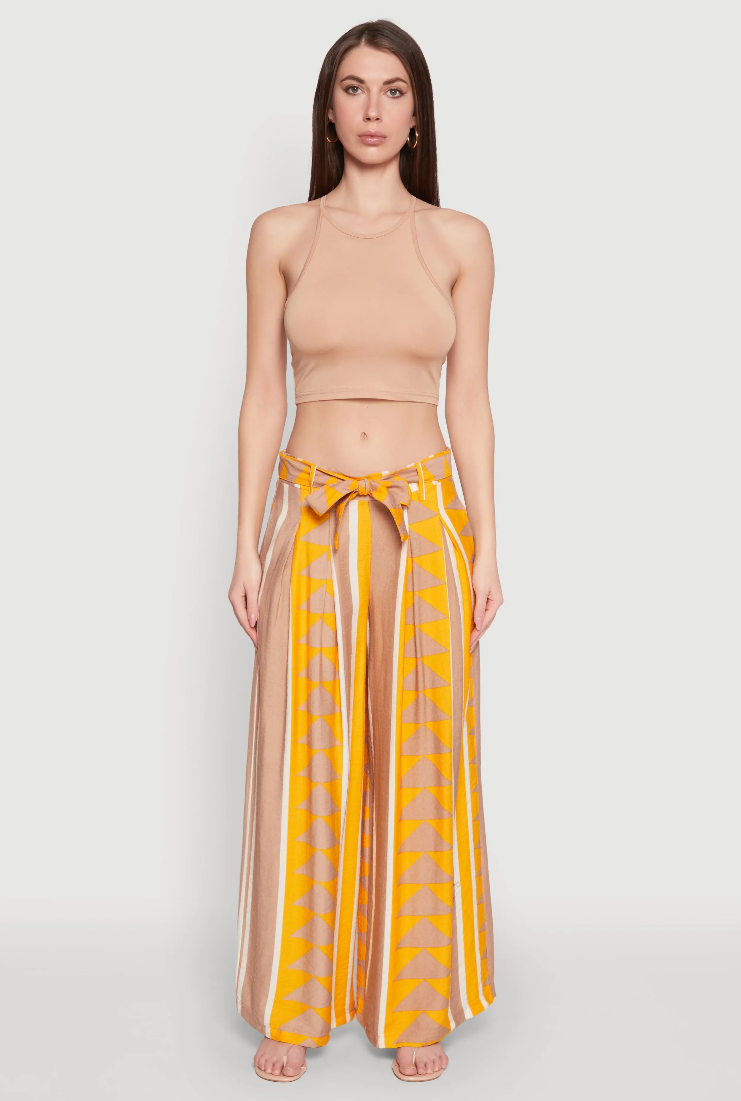 Tie Waist Belted High Waisted Palazzo Pants sold by Rainbow product image thumbnail 2