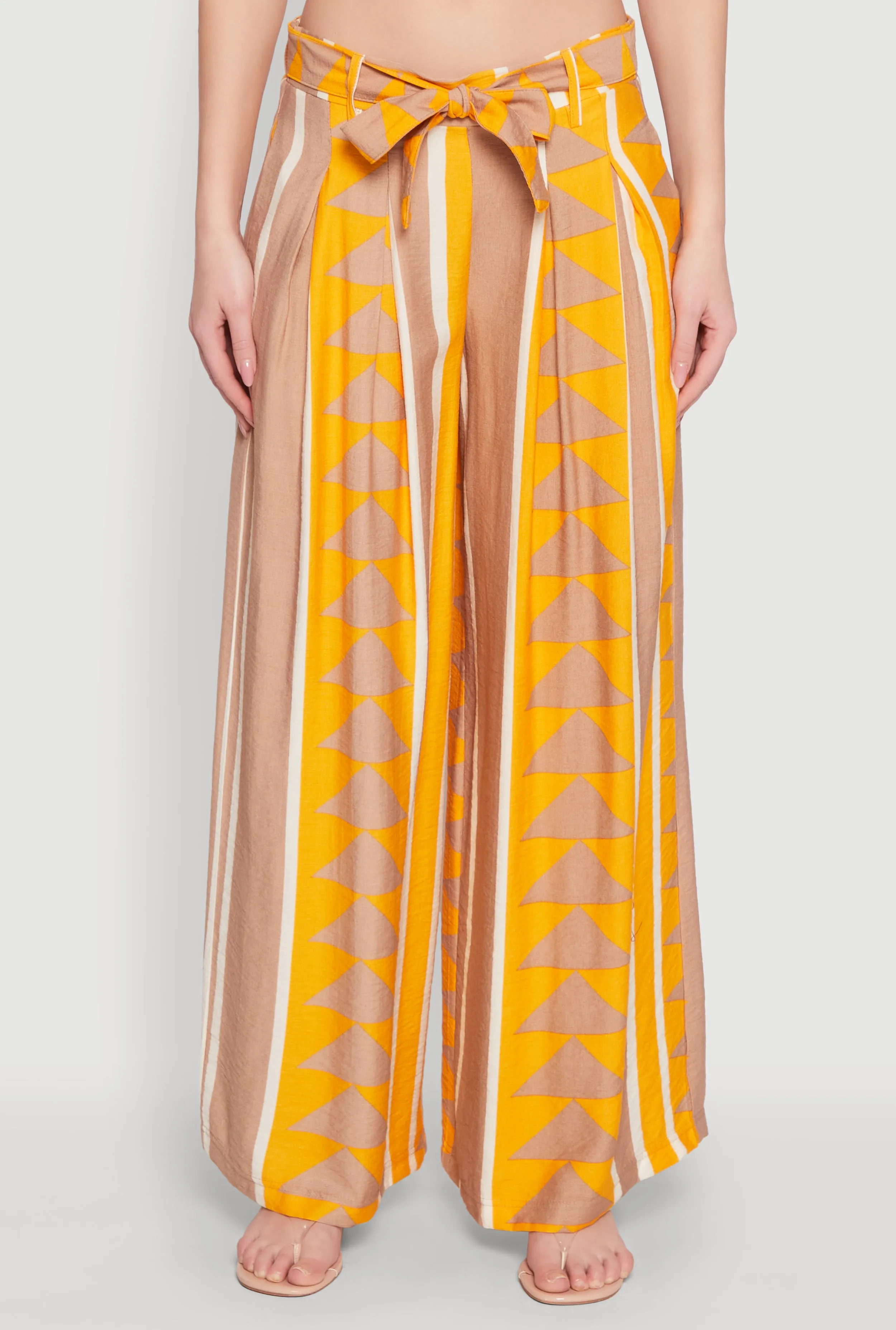 Tie Waist Belted High Waisted Palazzo Pants sold by Rainbow product image thumbnail 5