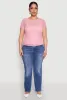 Plus Size Lace Lined Crew Neck Top sold by Rainbow