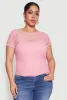 Plus Size Lace Lined Crew Neck Top sold by Rainbow