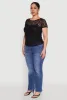 Plus Size Lace Lined Crew Neck Top sold by Rainbow