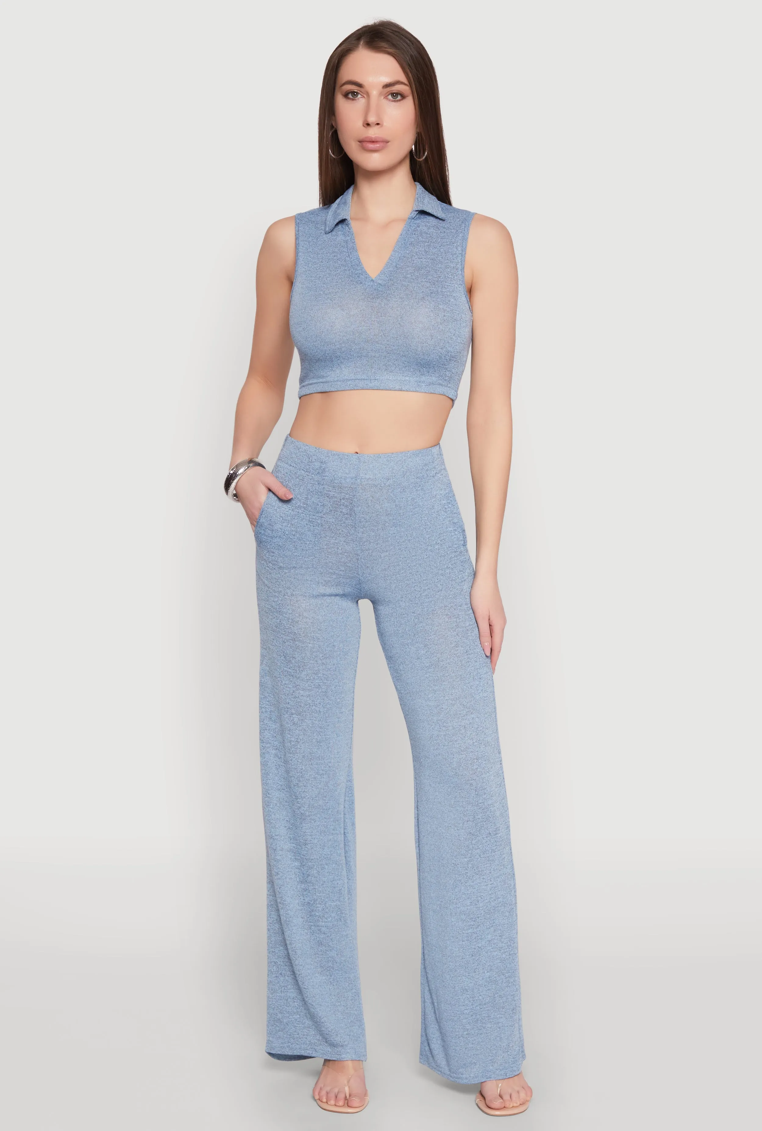 Daisy Sleeveless Collared Crop Top sold by Rainbow product image thumbnail 2