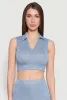 Daisy Sleeveless Collared Crop Top sold by Rainbow