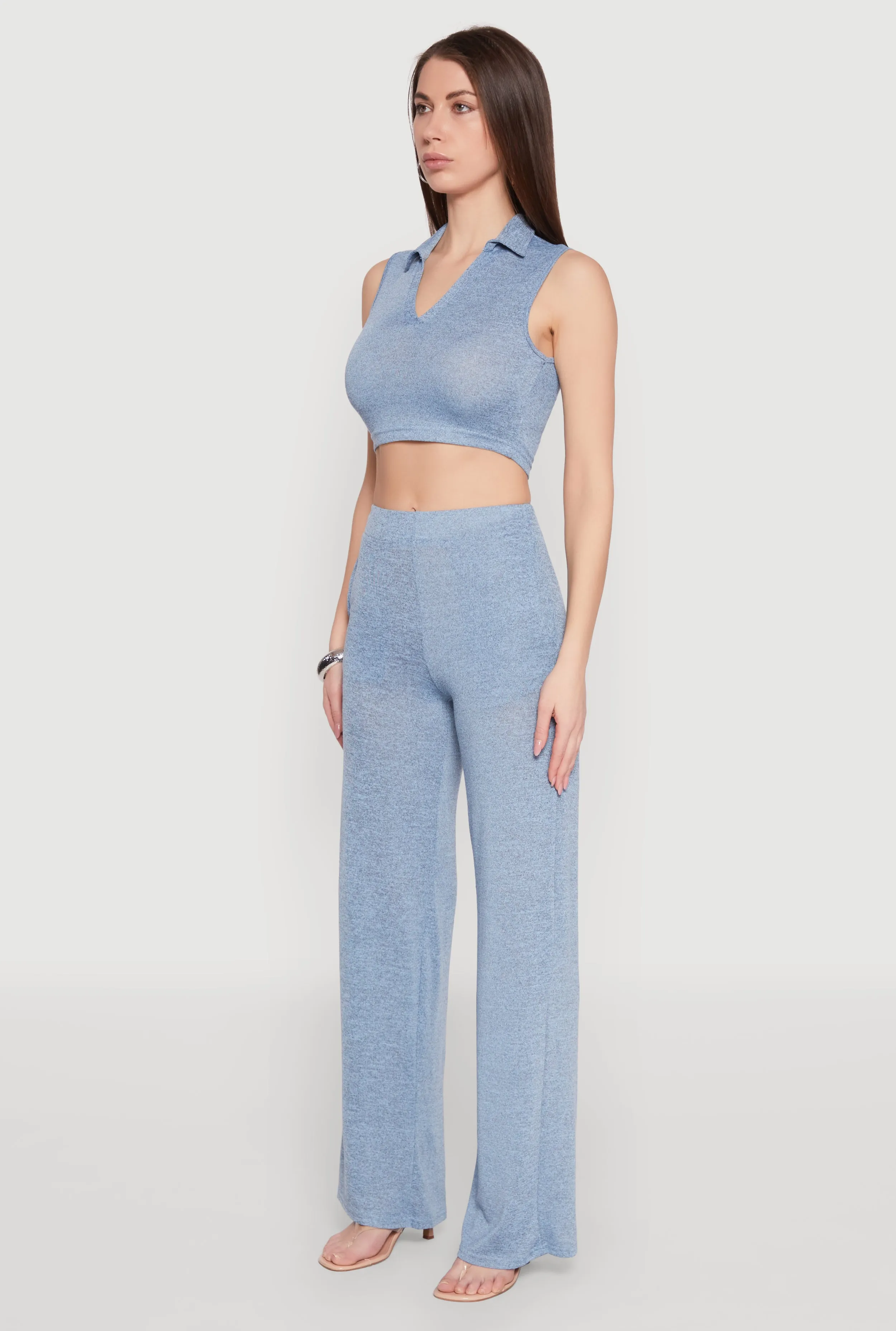 Daisy Sleeveless Collared Crop Top sold by Rainbow product image thumbnail 5