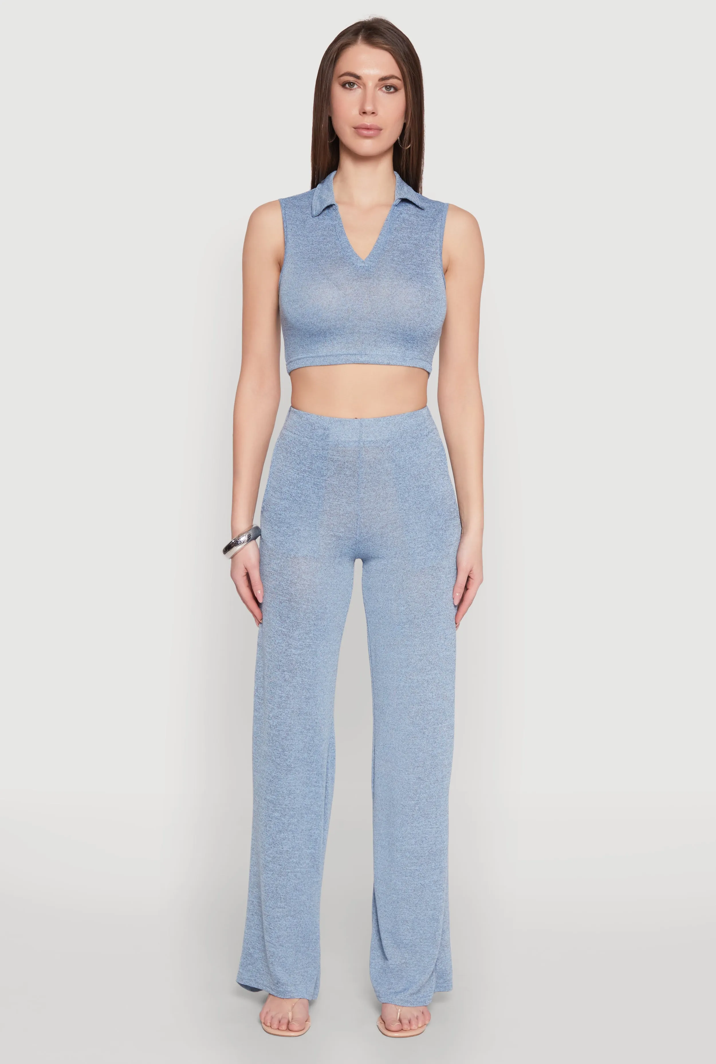 Daisy Sleeveless Collared Crop Top sold by Rainbow product image thumbnail 3
