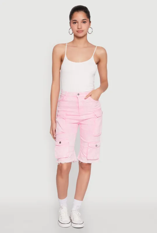 Daisy Mineral Wash Cargo Bermuda Shorts sold by Rainbow