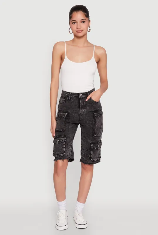 Daisy Mineral Wash Cargo Bermuda Shorts sold by Rainbow