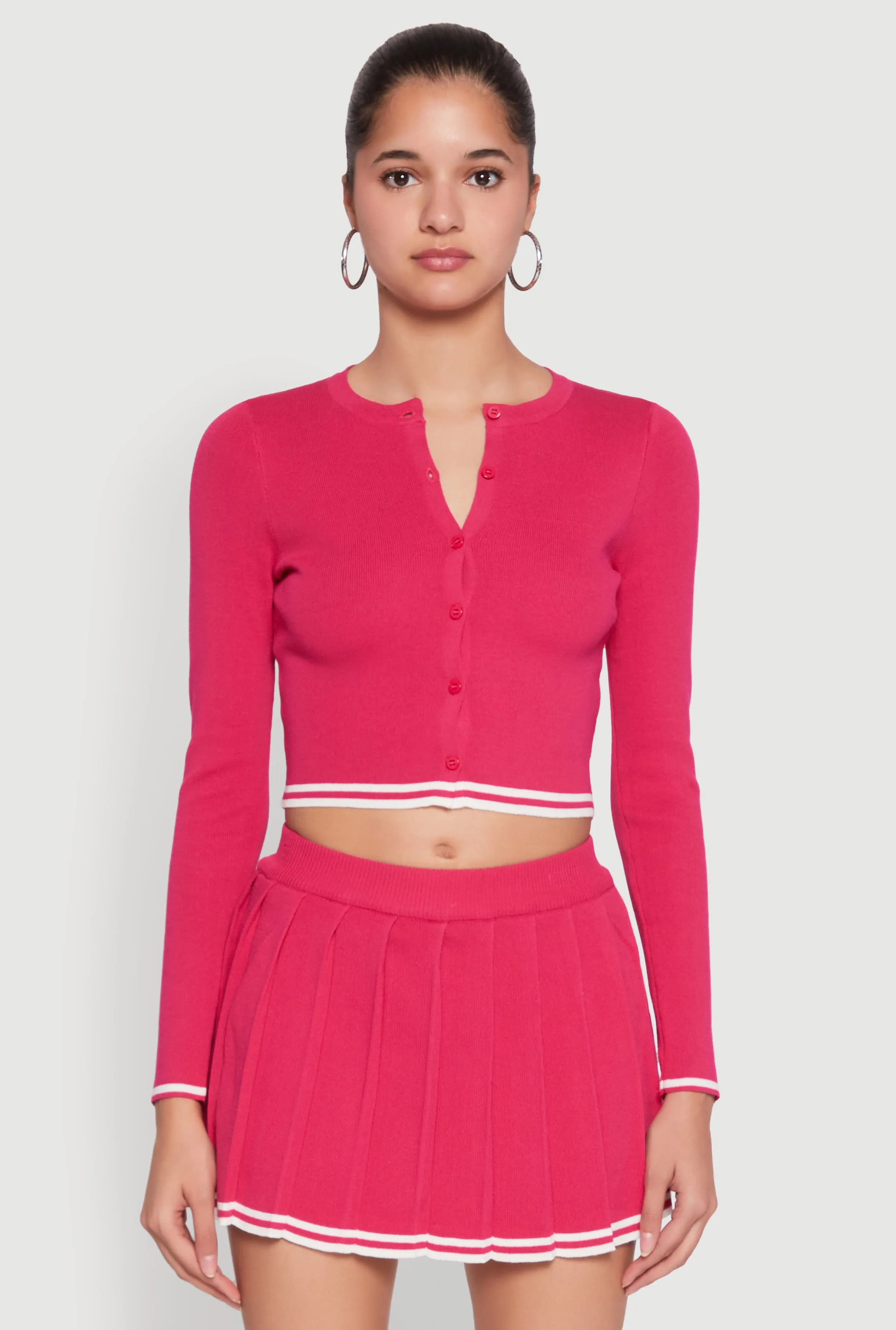 Daisy Varsity Stripe Cardigan sold by Rainbow