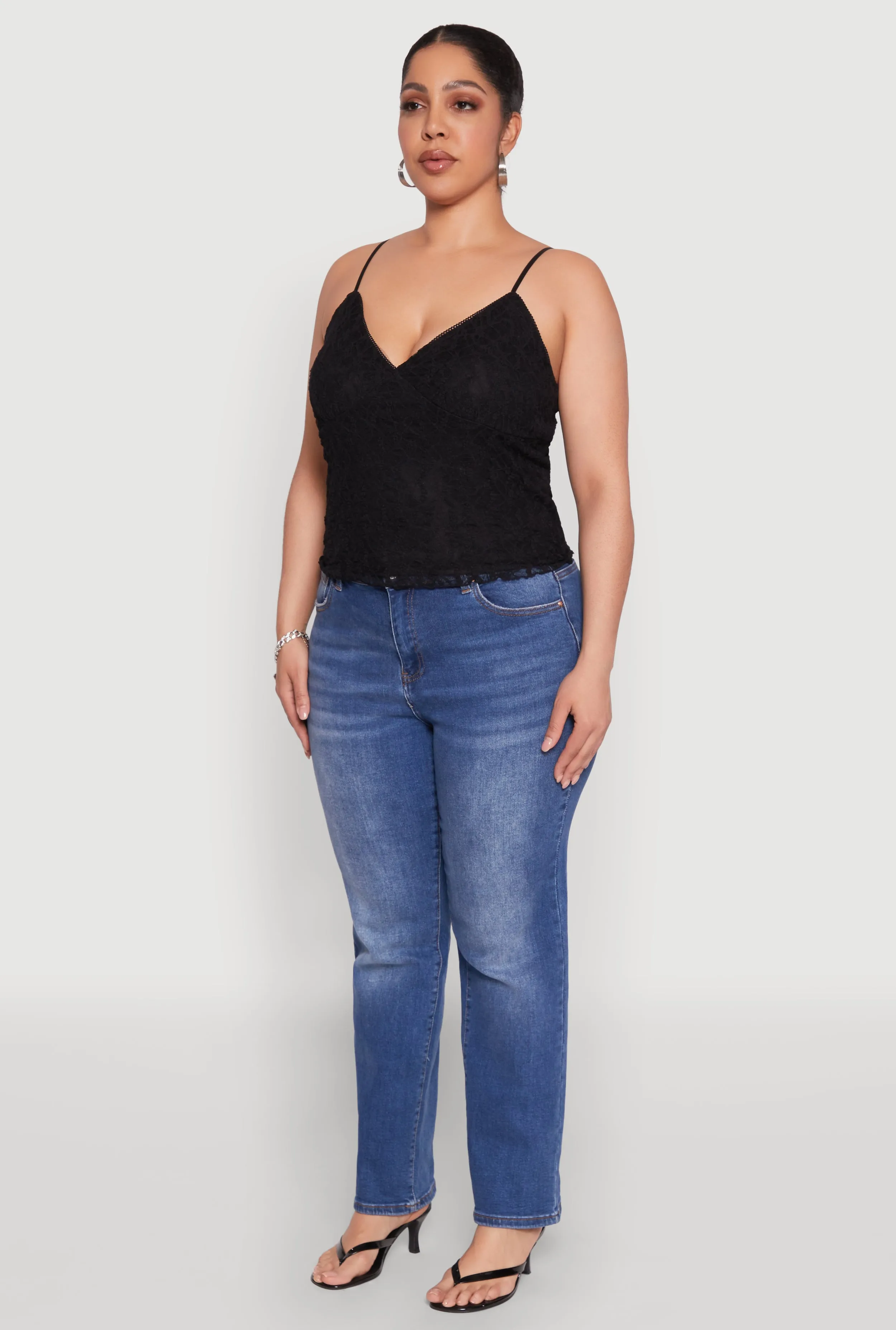 Plus Size Lace Overlay Cami sold by Rainbow product image thumbnail 5