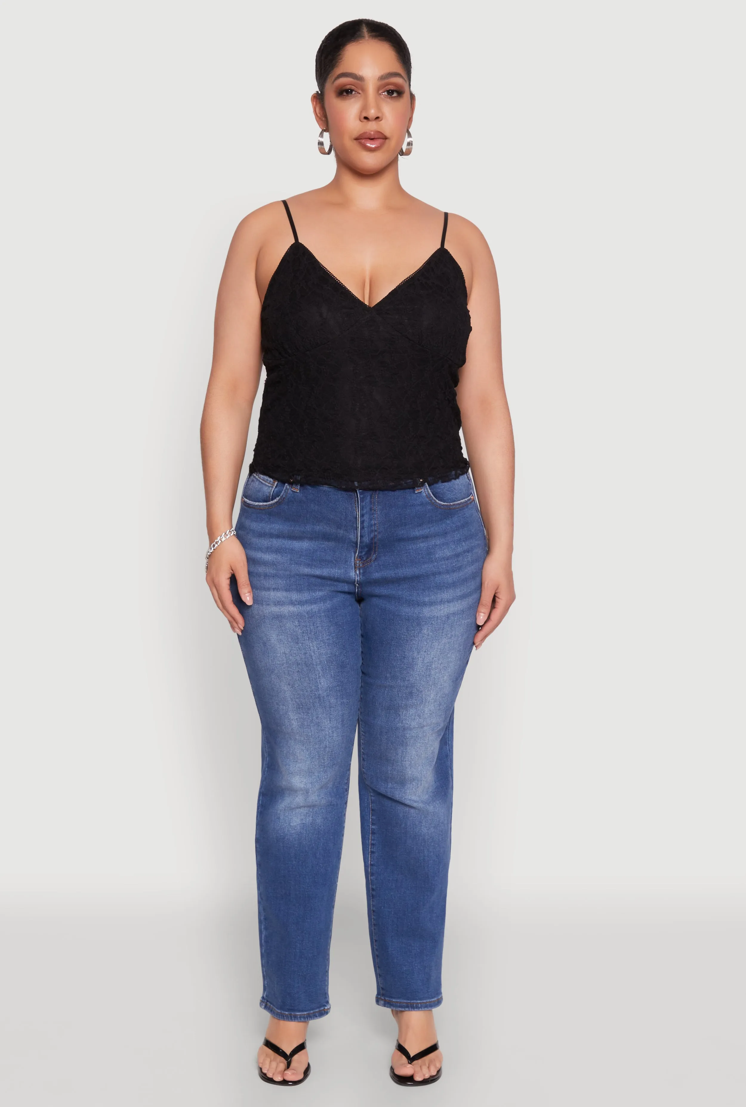 Plus Size Lace Overlay Cami sold by Rainbow product image thumbnail 3