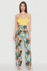 Tropical Leaf Print Palazzo Pants sold by Rainbow