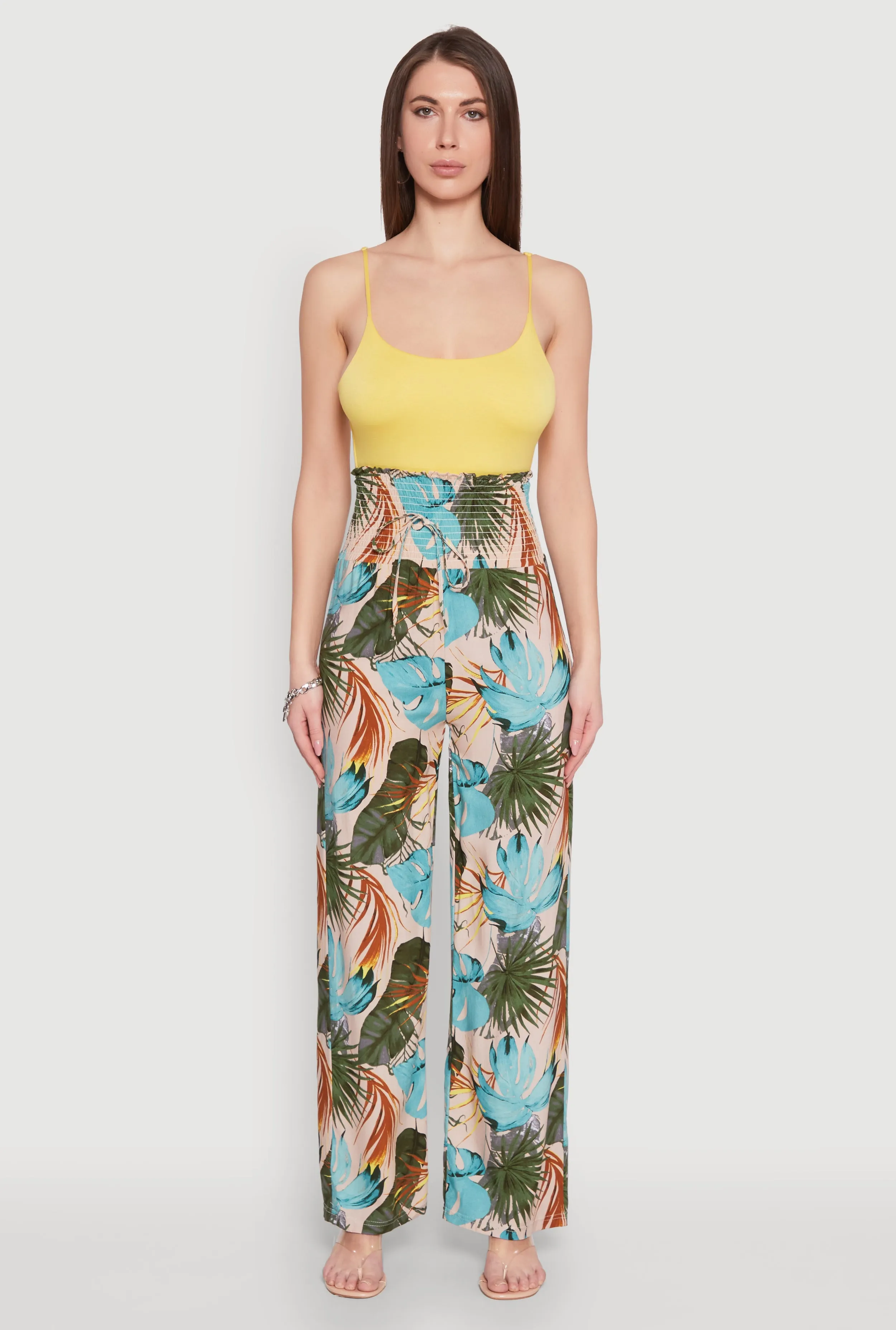 Tropical Leaf Print Palazzo Pants sold by Rainbow product image thumbnail 2