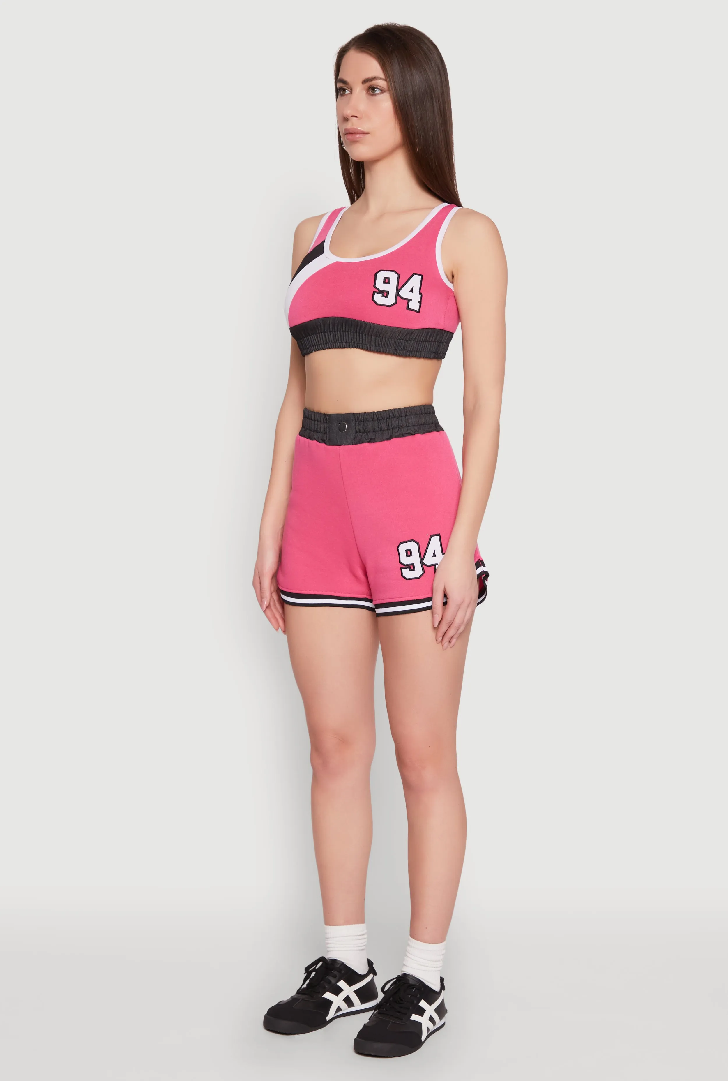 94 Graphic Denim Trim Crop Top sold by Rainbow product image thumbnail 5