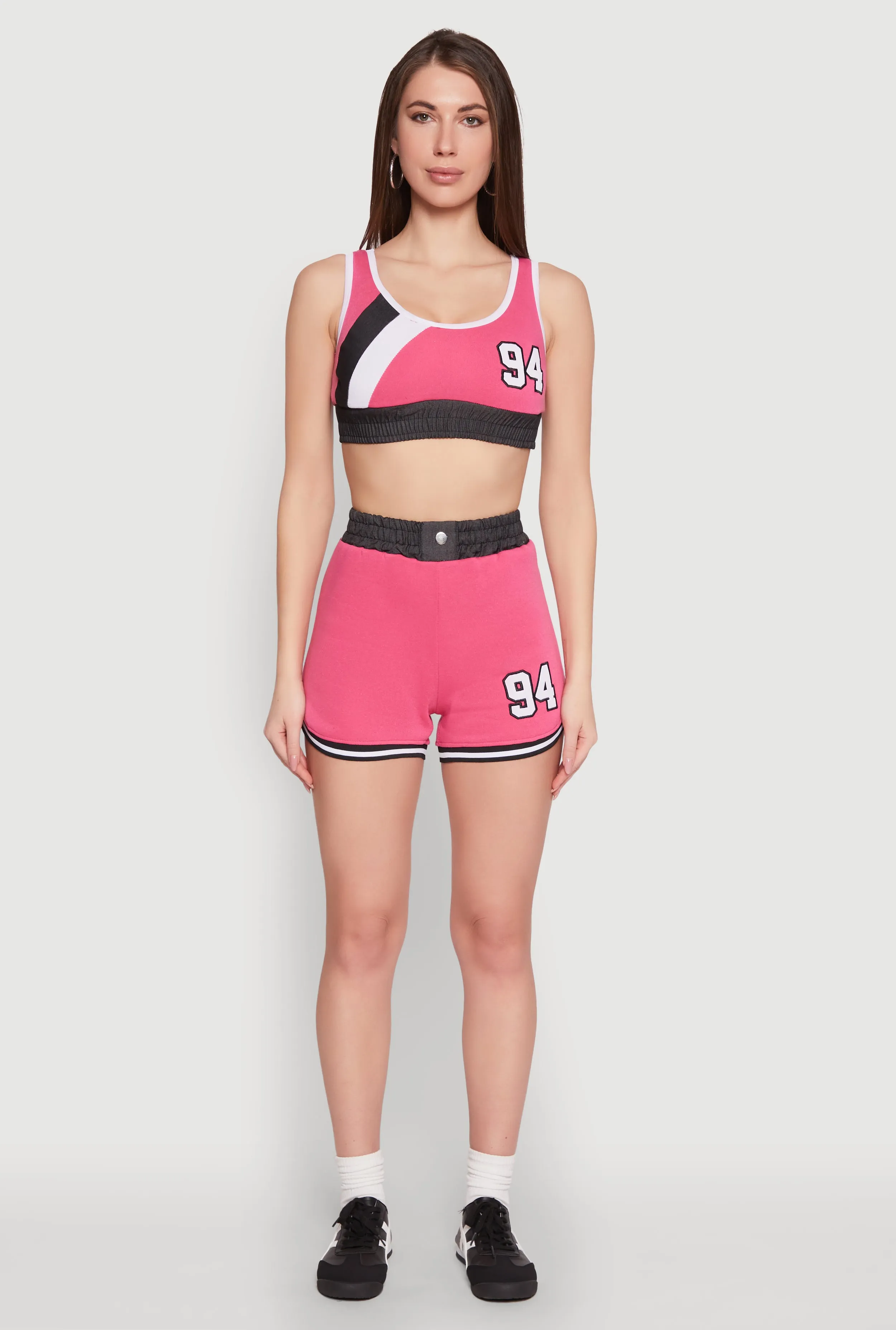 94 Graphic Denim Trim Crop Top sold by Rainbow product image thumbnail 3