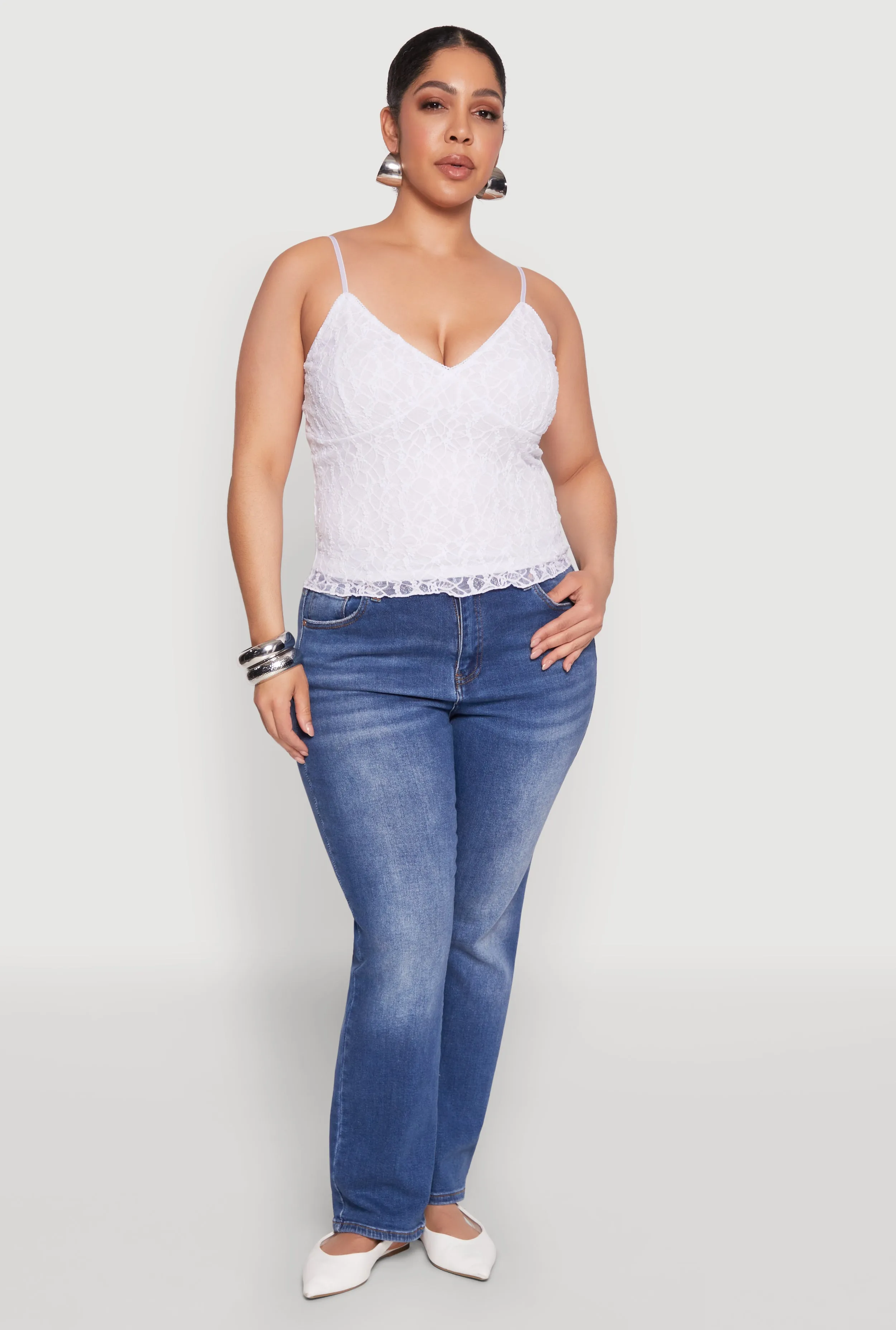 Plus Size Lace Overlay Cami sold by Rainbow product image thumbnail 3