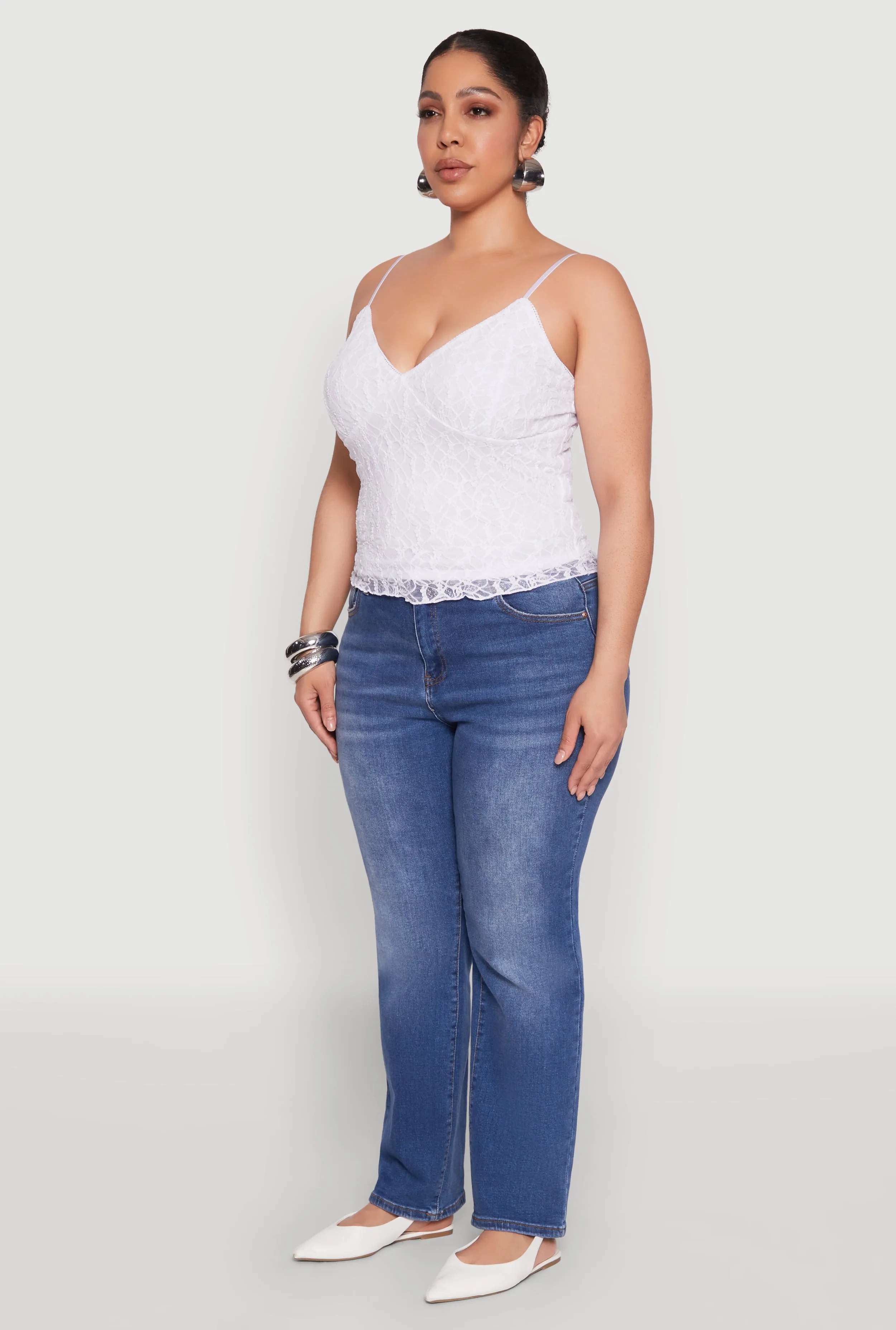 Plus Size Lace Overlay Cami sold by Rainbow product image thumbnail 5