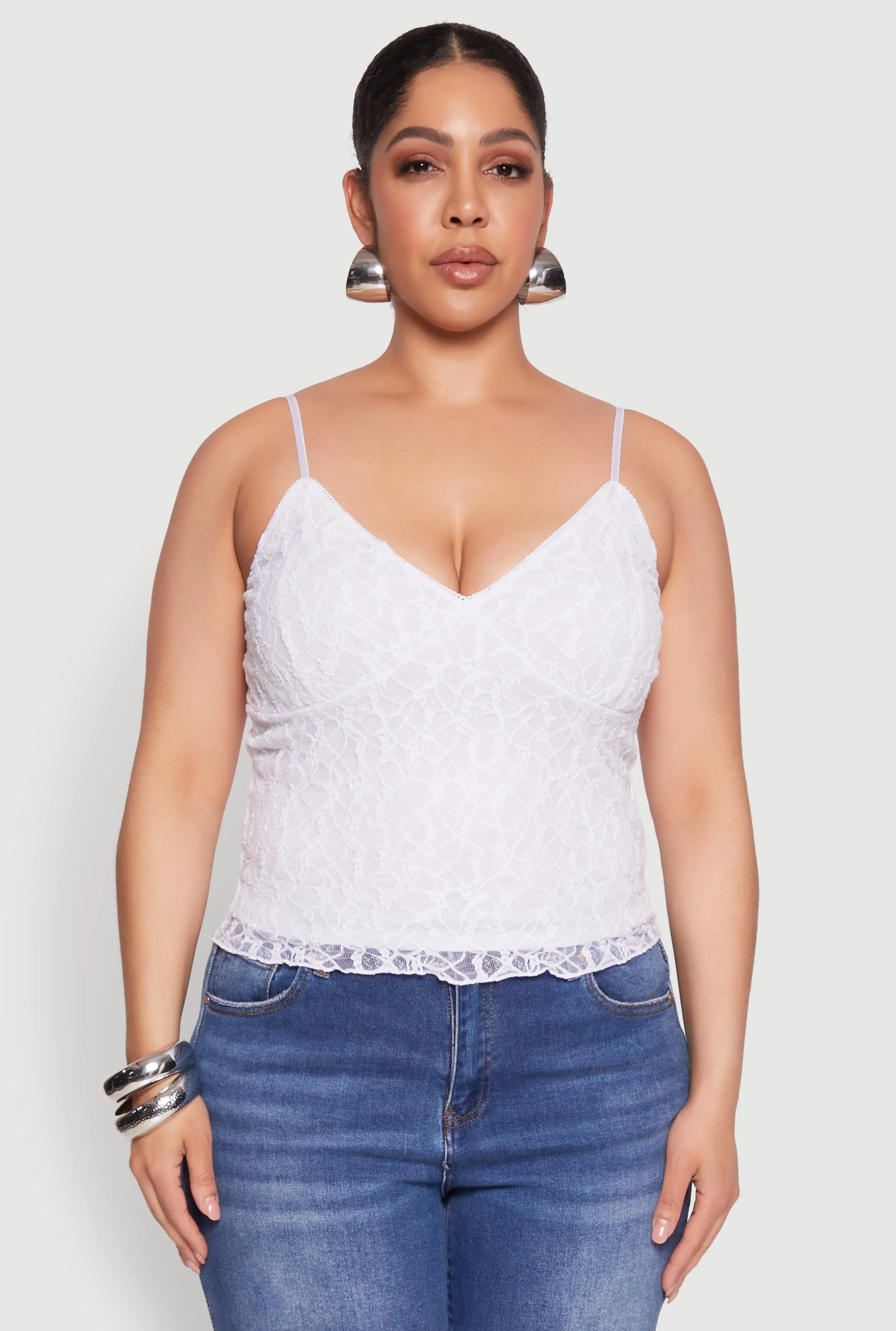 Plus Size Lace Overlay Cami sold by Rainbow product image thumbnail 2
