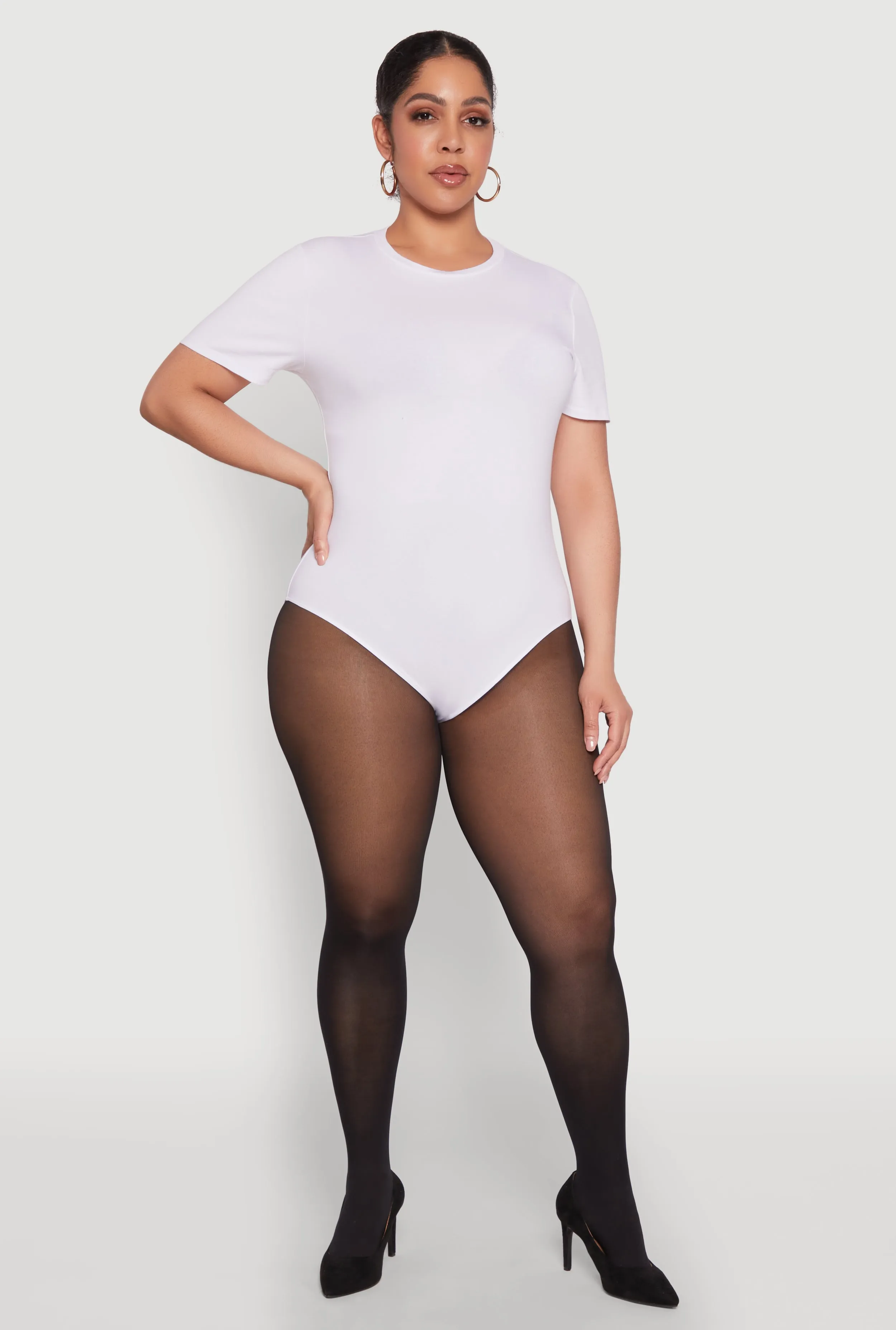 Plus Size Short Sleeve Bodysuit sold by Rainbow