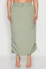 Plus Size Nylon Toggle Drawstring Maxi Skirt sold by Rainbow