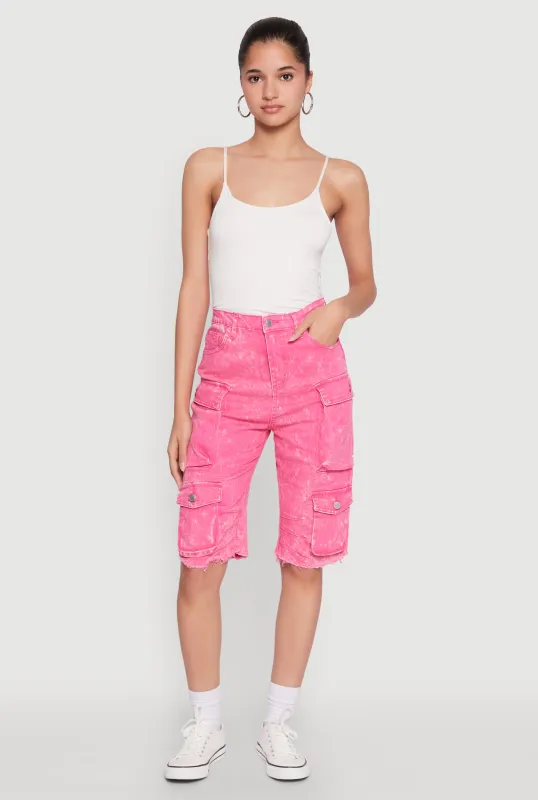 Daisy Mineral Wash Cargo Bermuda Shorts sold by Rainbow