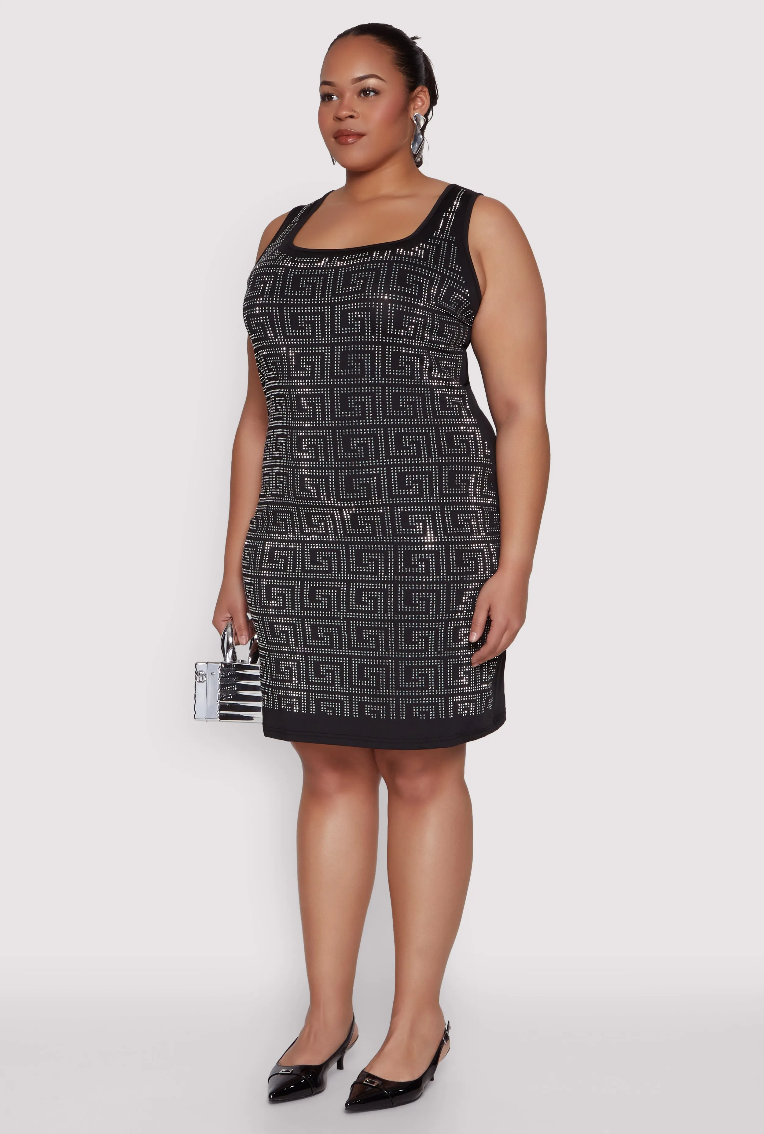 Plus Size Rhinestone Greek Key Tank Dress sold by Rainbow product image thumbnail 3