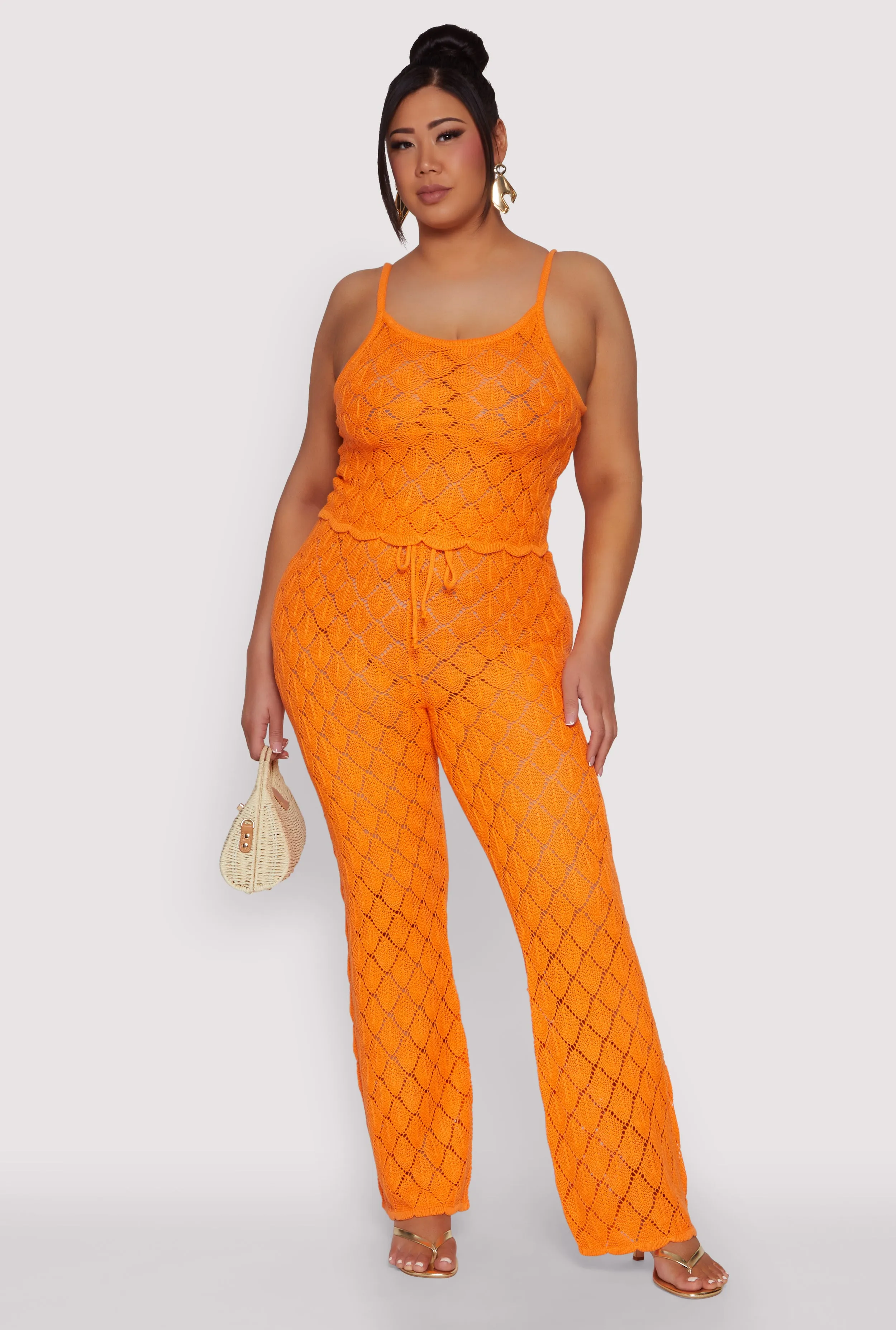 Plus Size Crochet Diamond Knit Pants sold by Rainbow product image thumbnail 2