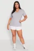 Plus Size Notch Neck Basic Tee sold by Rainbow