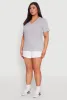 Plus Size Notch Neck Basic Tee sold by Rainbow