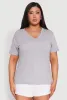 Plus Size Notch Neck Basic Tee sold by Rainbow