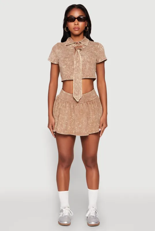 Mineral Wash Ruched Skort sold by Rainbow