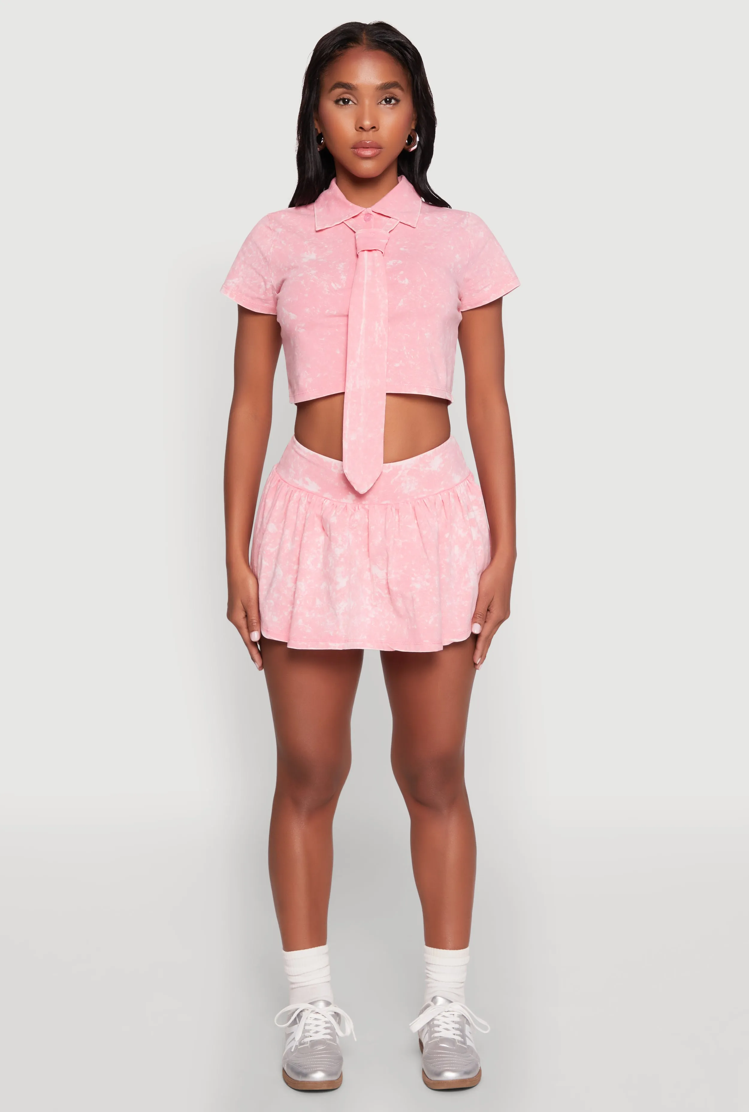 Mineral Wash Ruched Skort sold by Rainbow