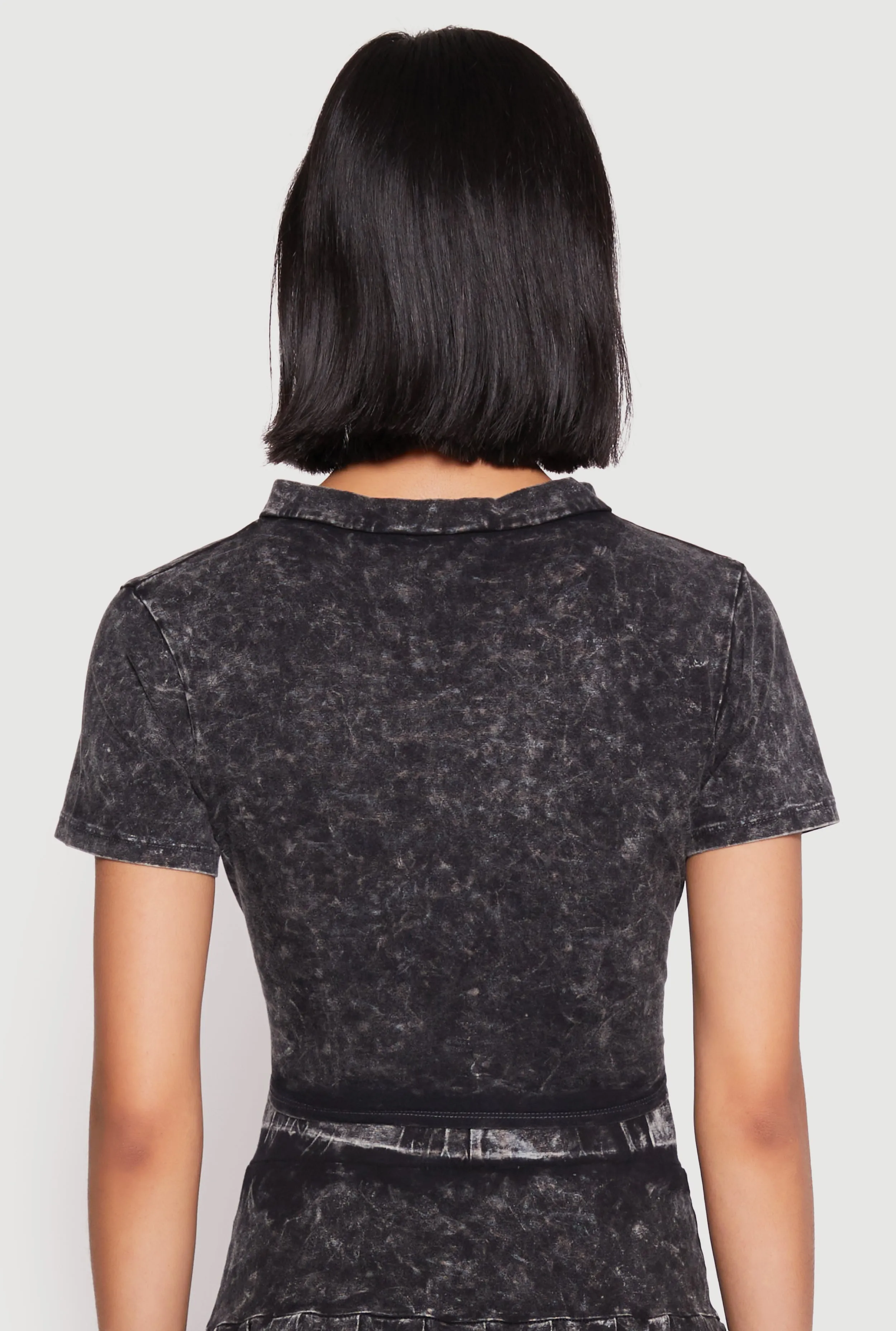 Mineral Wash Tie Front Crop Top sold by Rainbow product image thumbnail 5