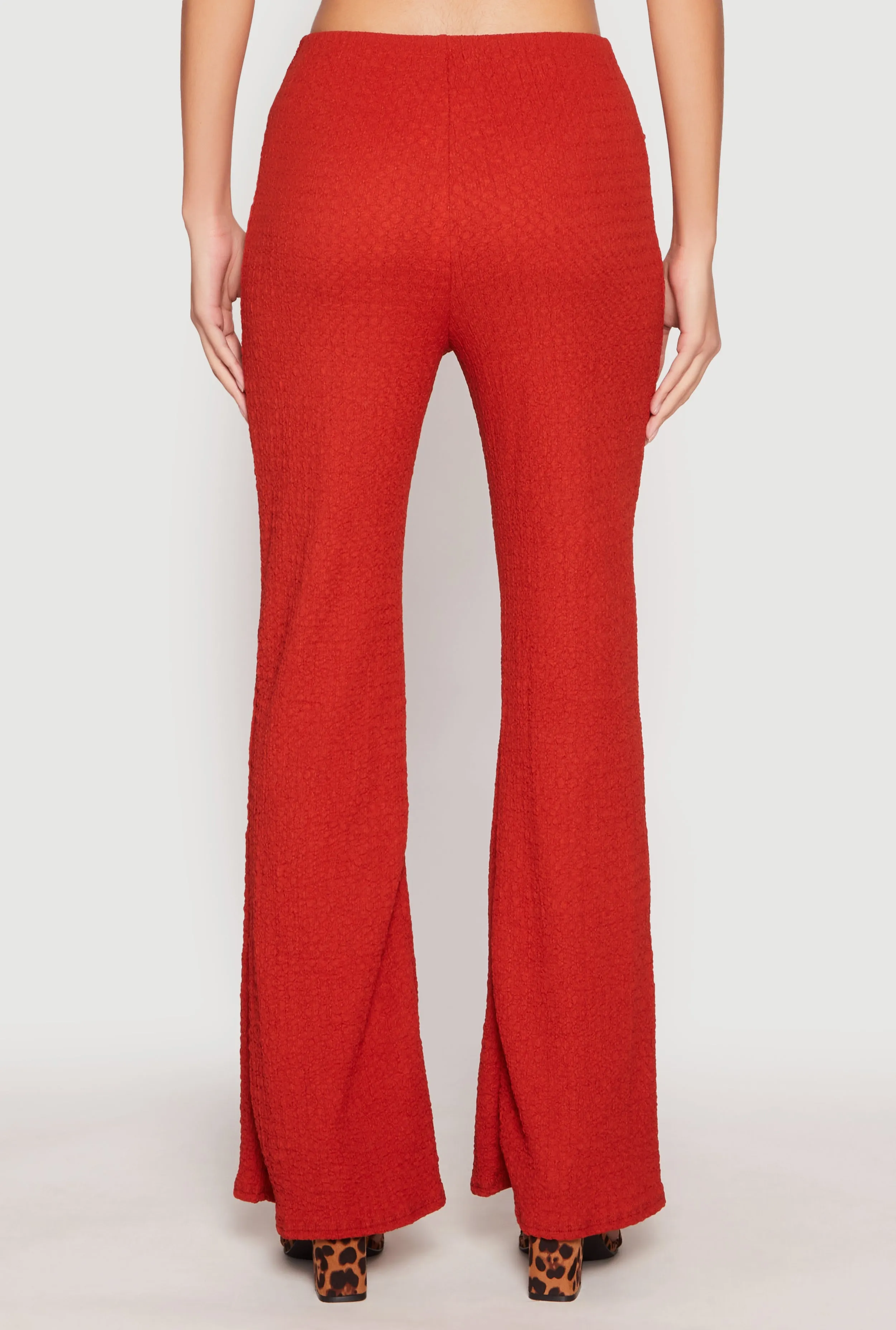 Textured Knit O Ring Waist Flare Pants sold by Rainbow product image thumbnail 3
