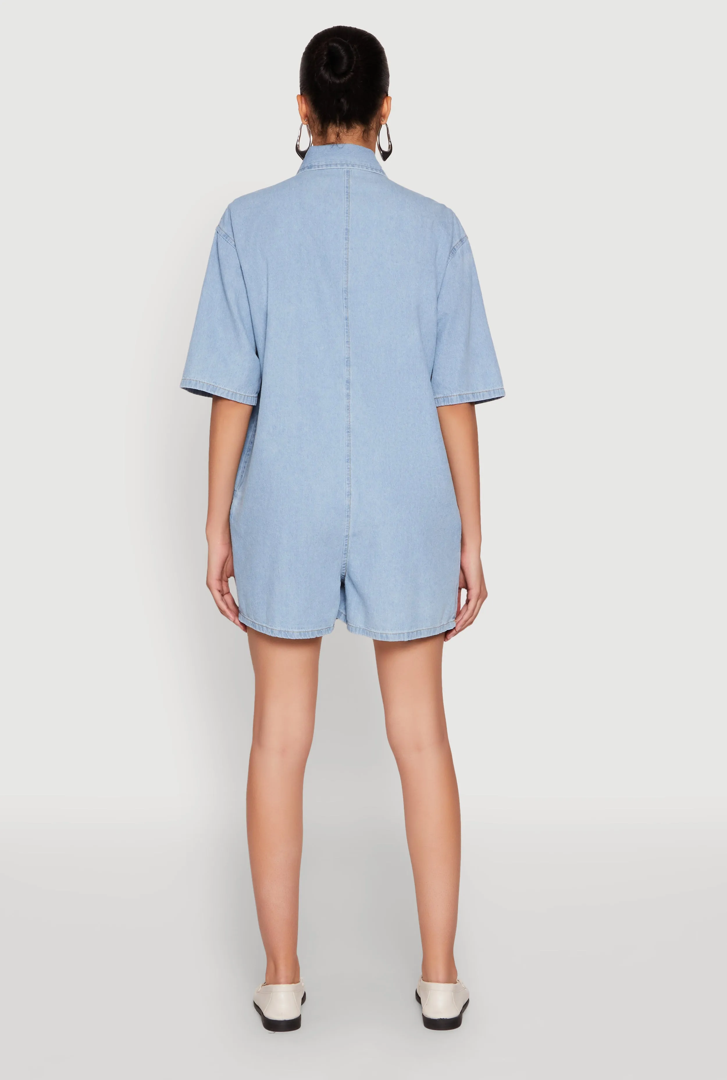 Button Front Denim Romper sold by Rainbow product image thumbnail 5
