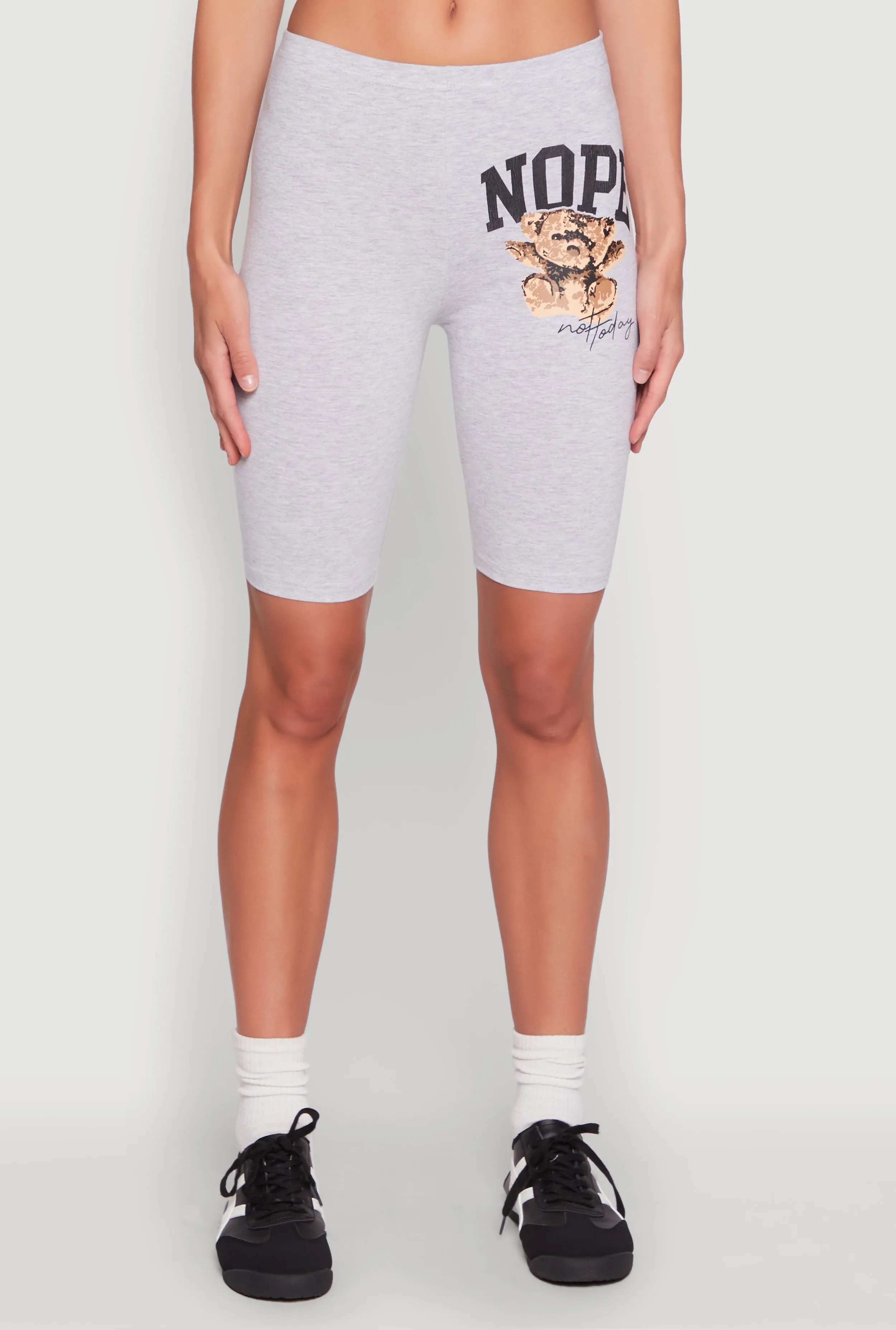 Nope Not Today Bear Graphic Biker Shorts sold by Rainbow product image thumbnail 5