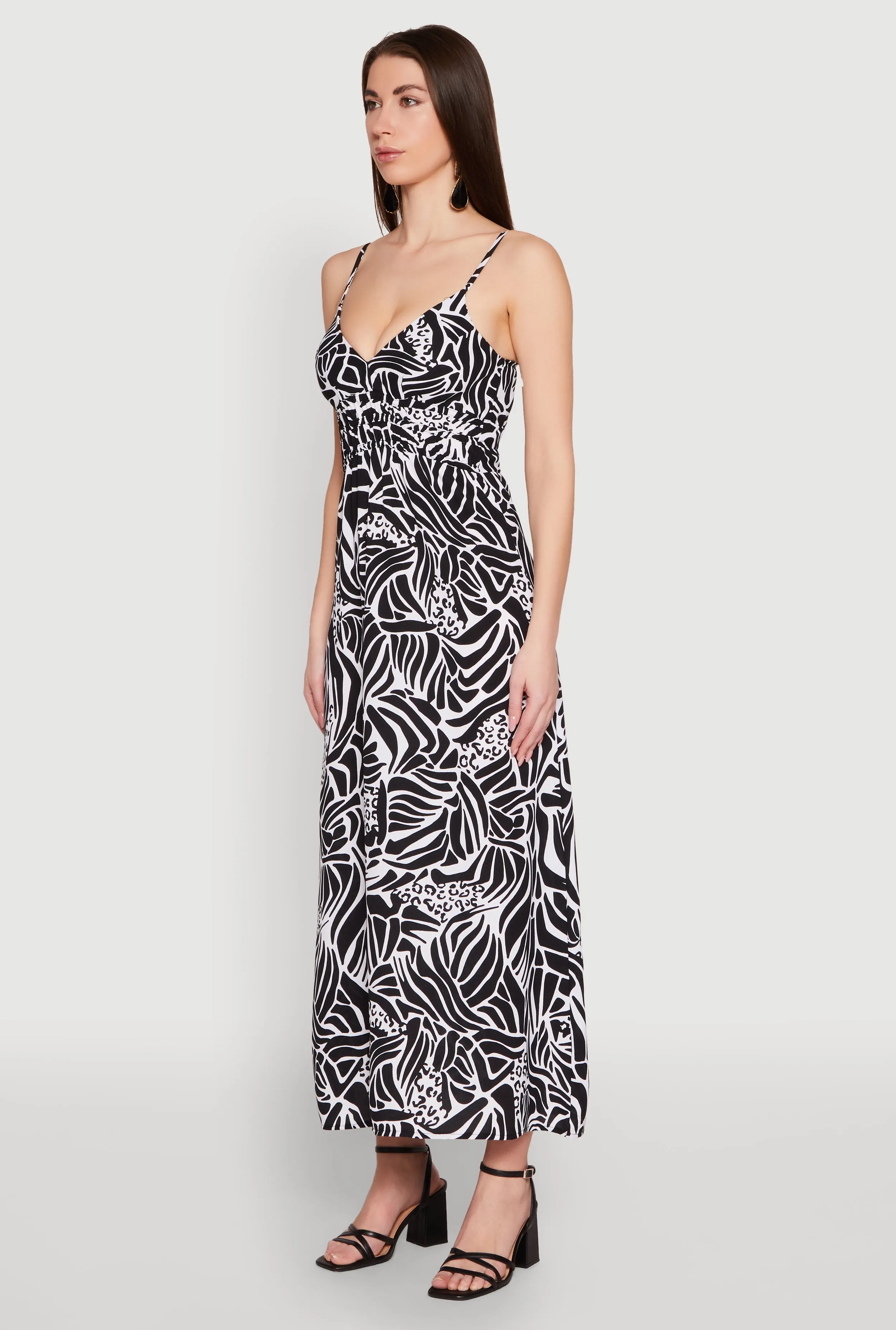 Zebra Leopard Print Empire Waist Maxi Dress sold by Rainbow product image thumbnail 3