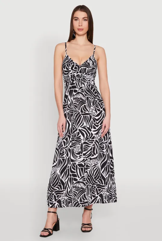Zebra Leopard Print Empire Waist Maxi Dress sold by Rainbow