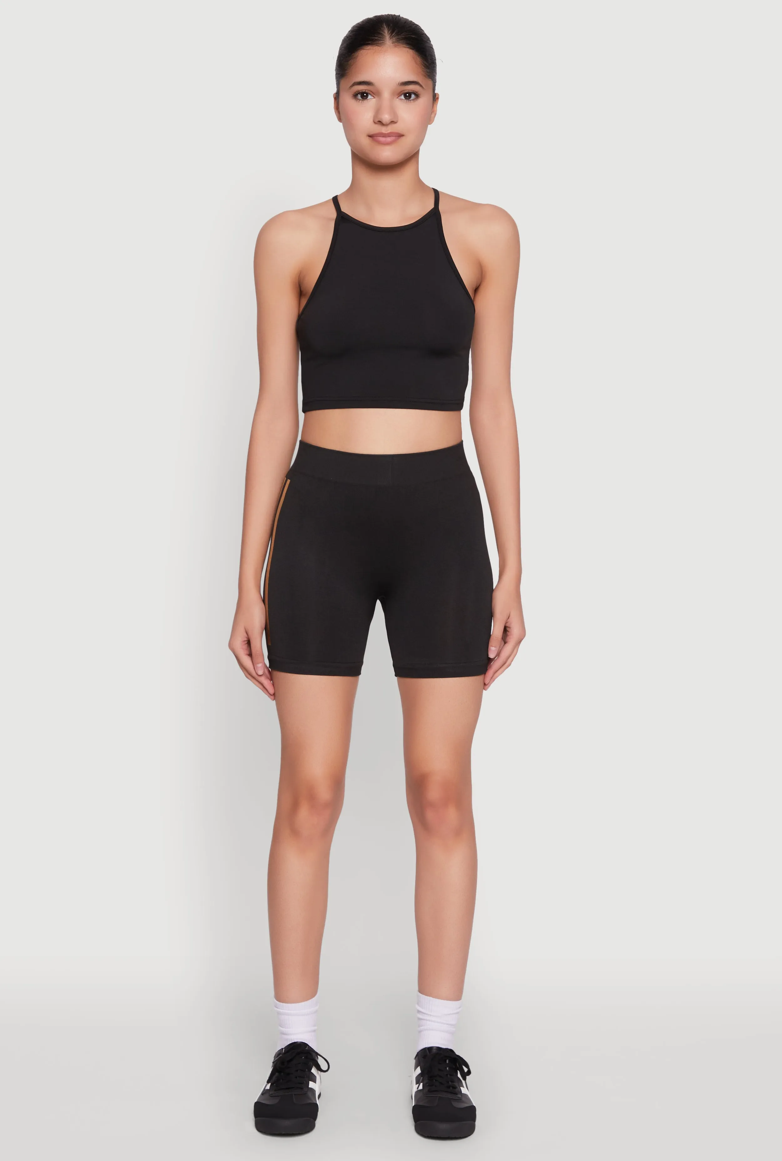 Foil Screen Varsity Stripe Biker Shorts sold by Rainbow product image thumbnail 2