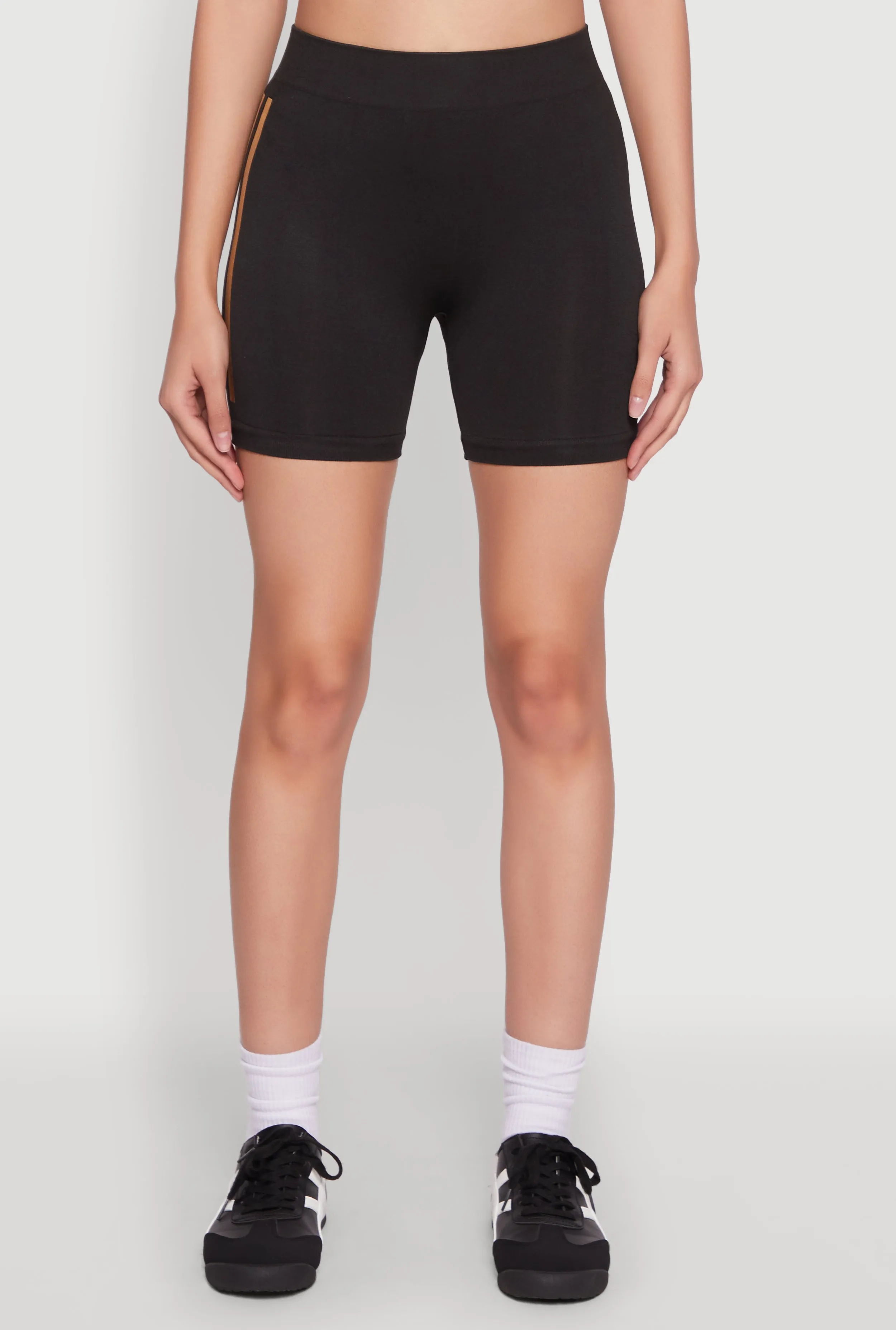 Foil Screen Varsity Stripe Biker Shorts sold by Rainbow product image thumbnail 5