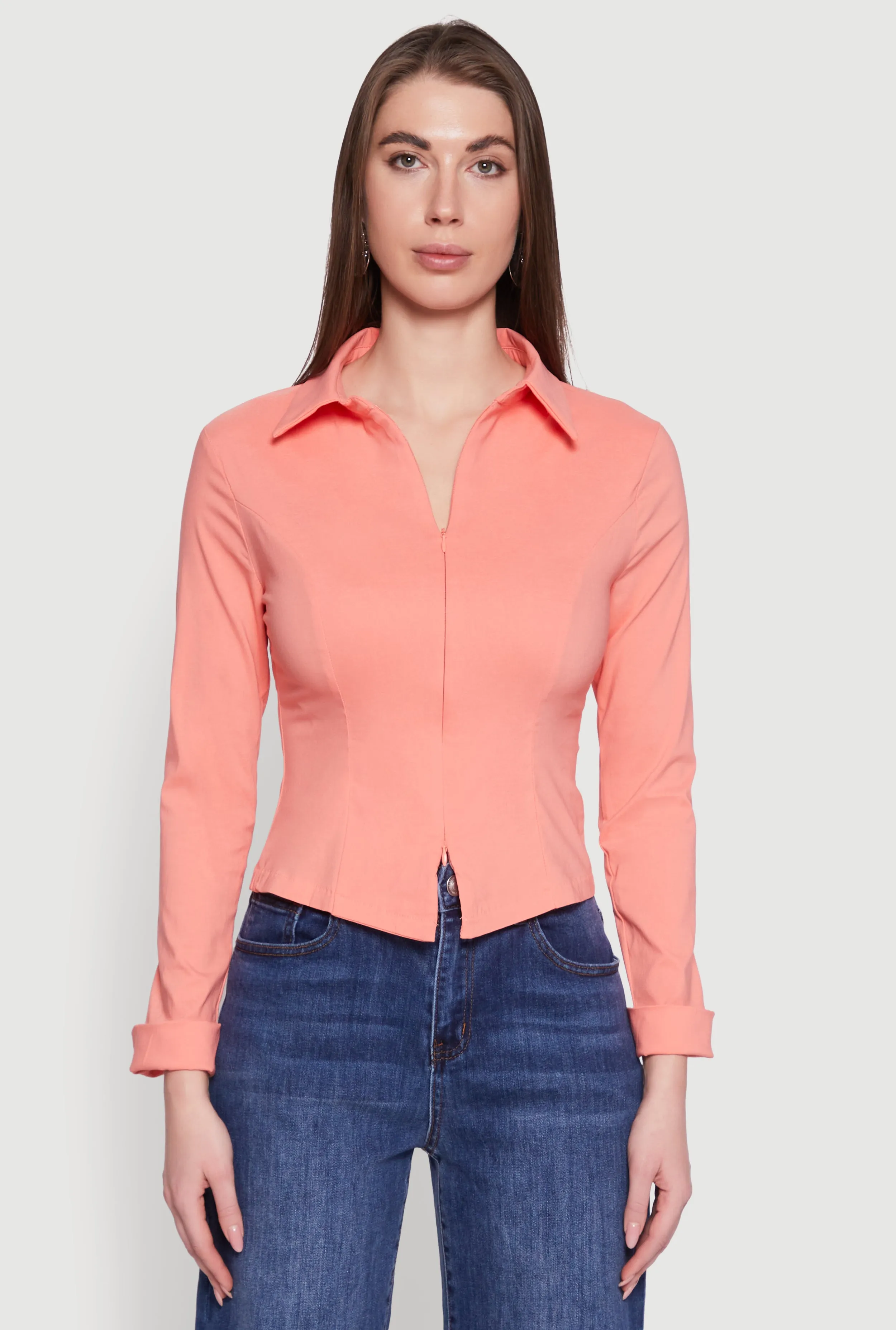 Iris Double Zip Front Collared Blouse sold by Rainbow product image thumbnail 2