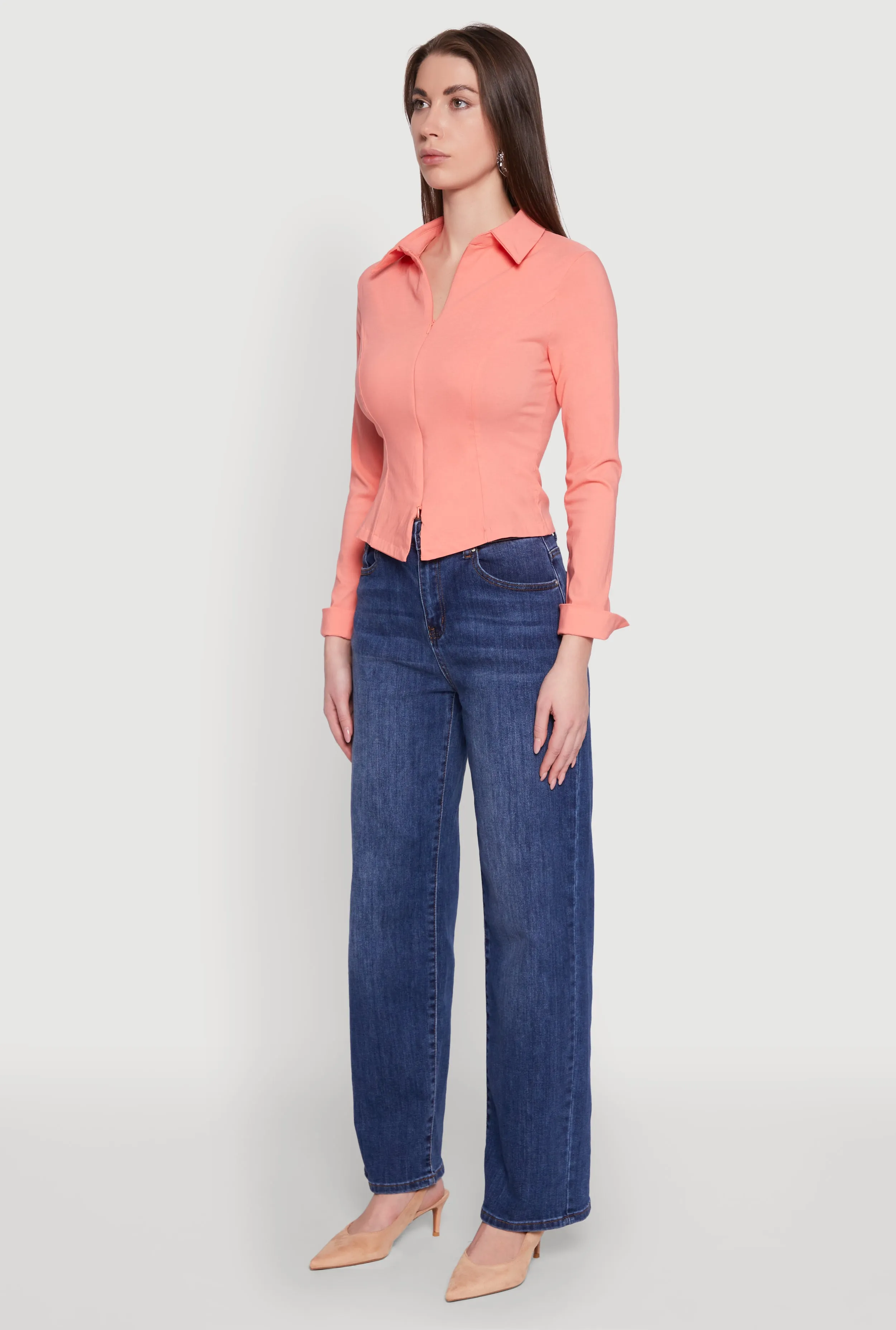 Iris Double Zip Front Collared Blouse sold by Rainbow product image thumbnail 5