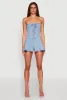 Strapless Lace Up Denim Romper sold by Rainbow