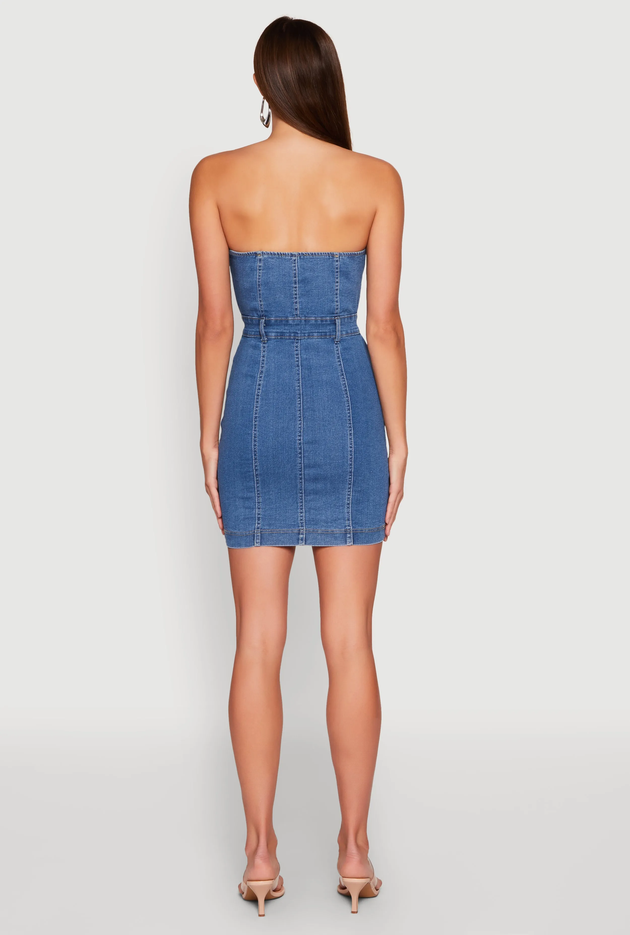 Haute Monde Strapless Denim Bodycon Mini Dress sold by Rainbow product image thumbnail 5
