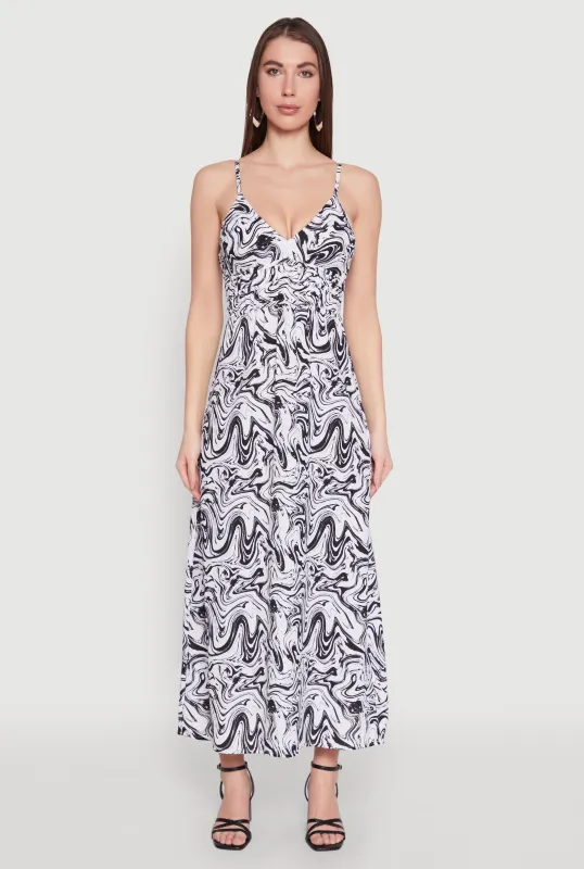 Swirl Print Empire Waist Maxi Dress sold by Rainbow